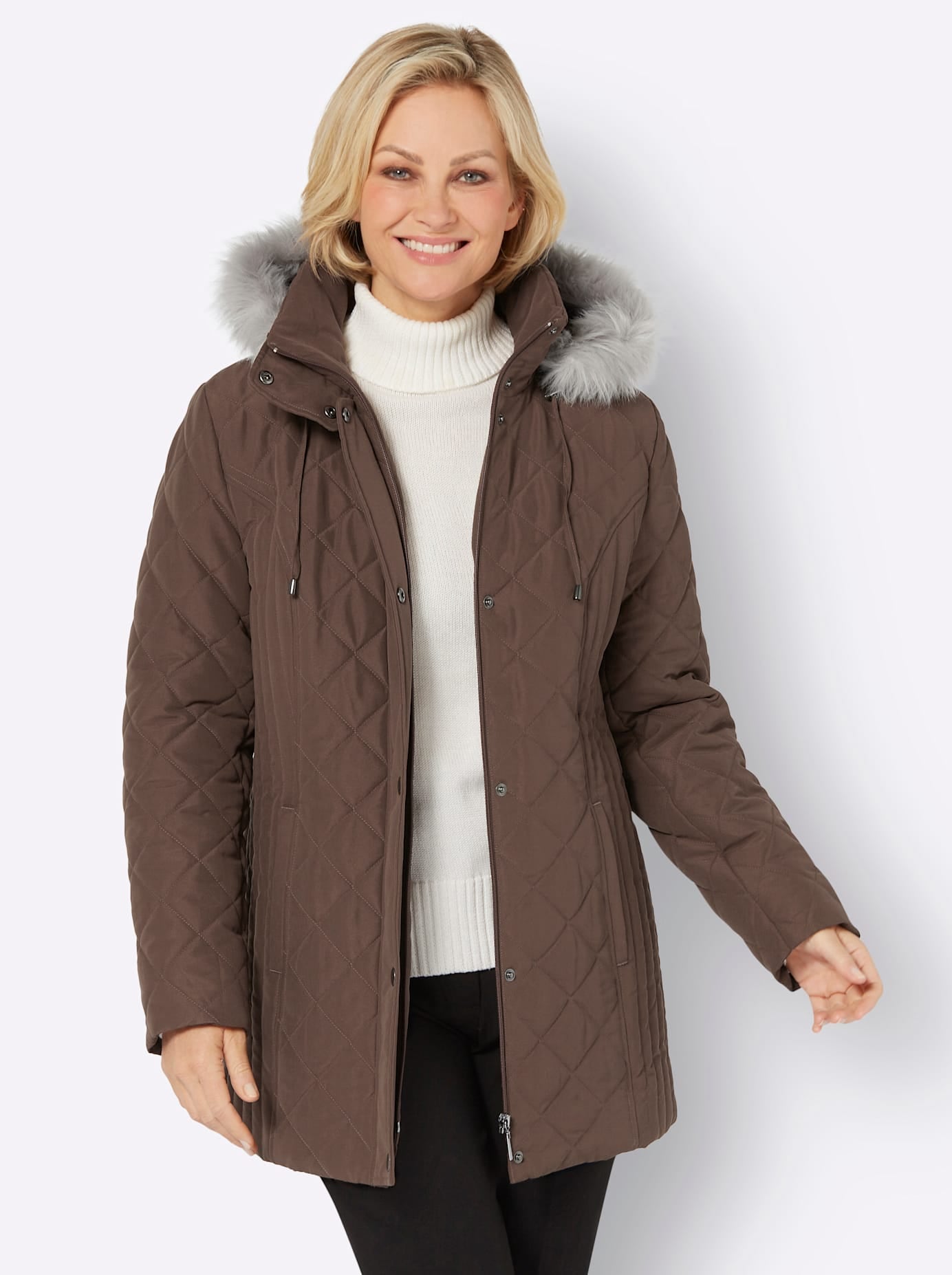 Classic Basics Steppjacke, mit Kapuze