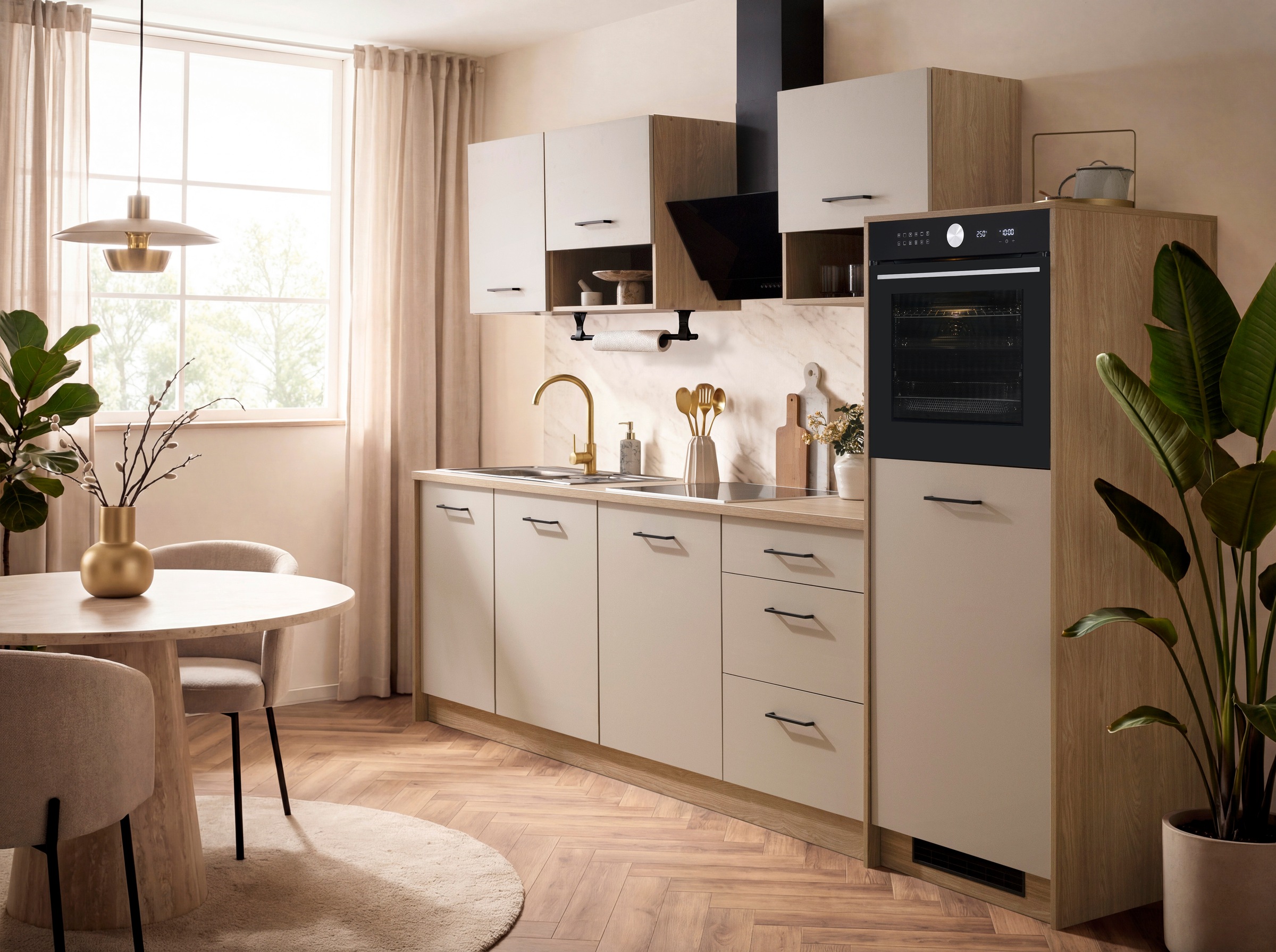 KOCHSTATION Küchenzeile »KS-Kolari, Küchenblock Made in Germany« Breite 290 cm, wahlweise mit Hanseatic-E-Geräten