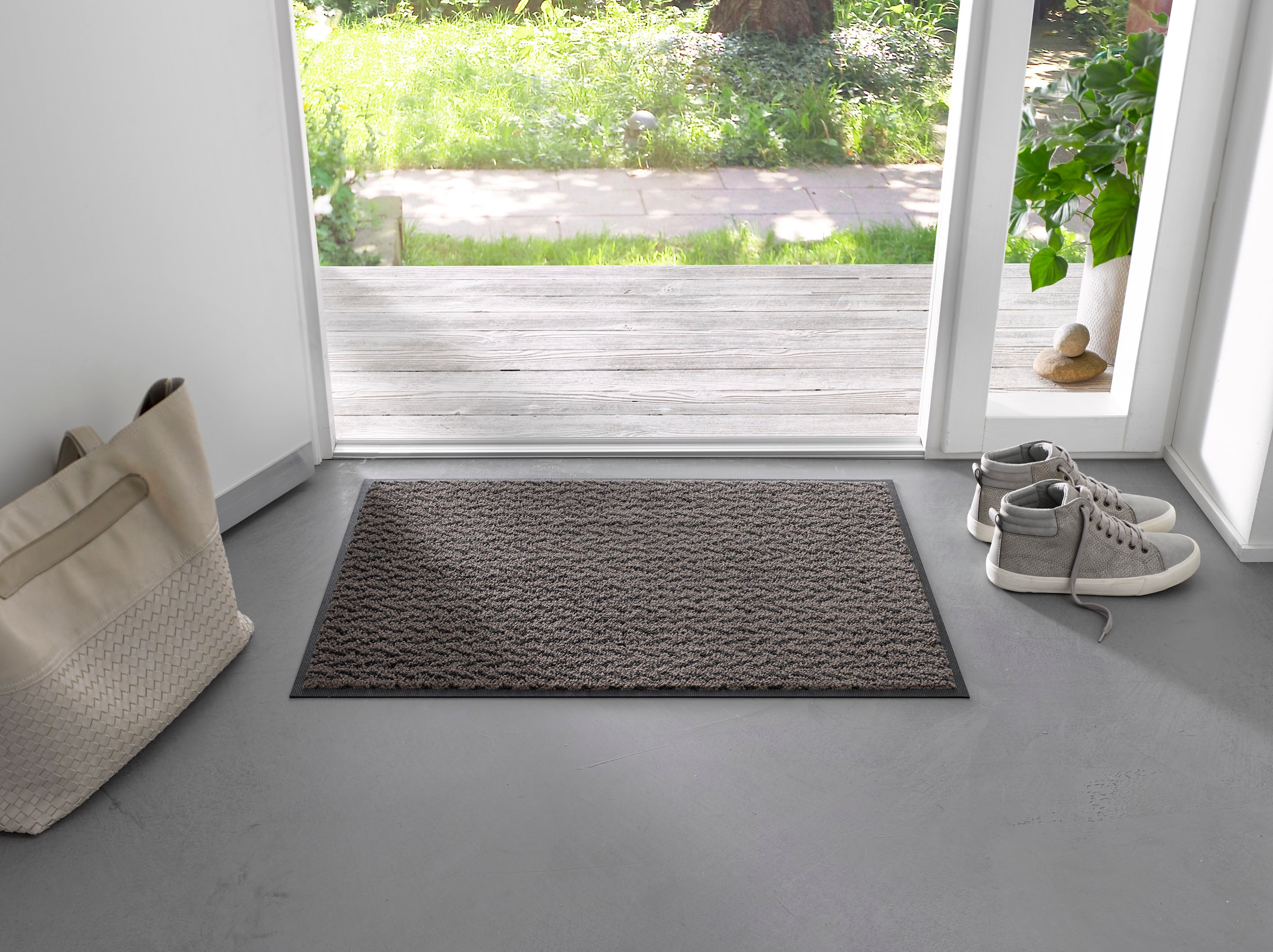 wash+dry by Kleen-Tex Fußmatte "Duo Mocha" rechteckig 9 mm Höhe Schmutzfang günstig online kaufen