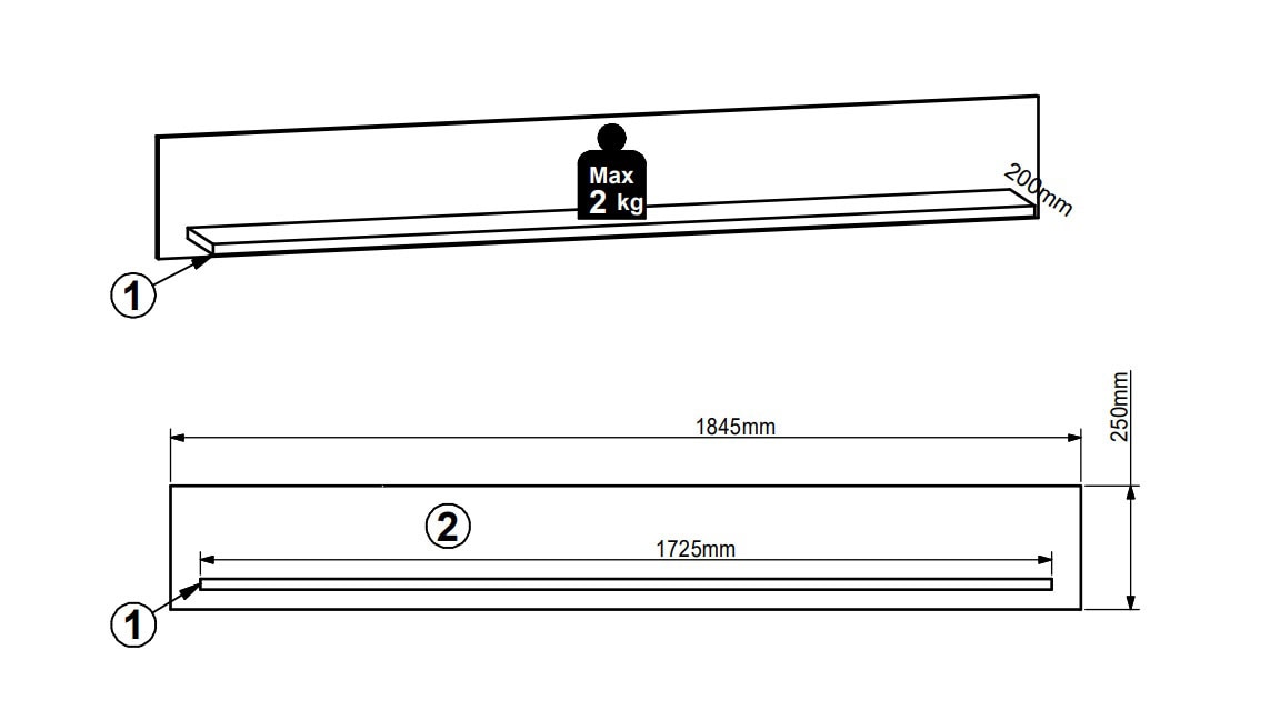 Innostyle Wandboard »BELLANO«, (1 St.), mit Boden