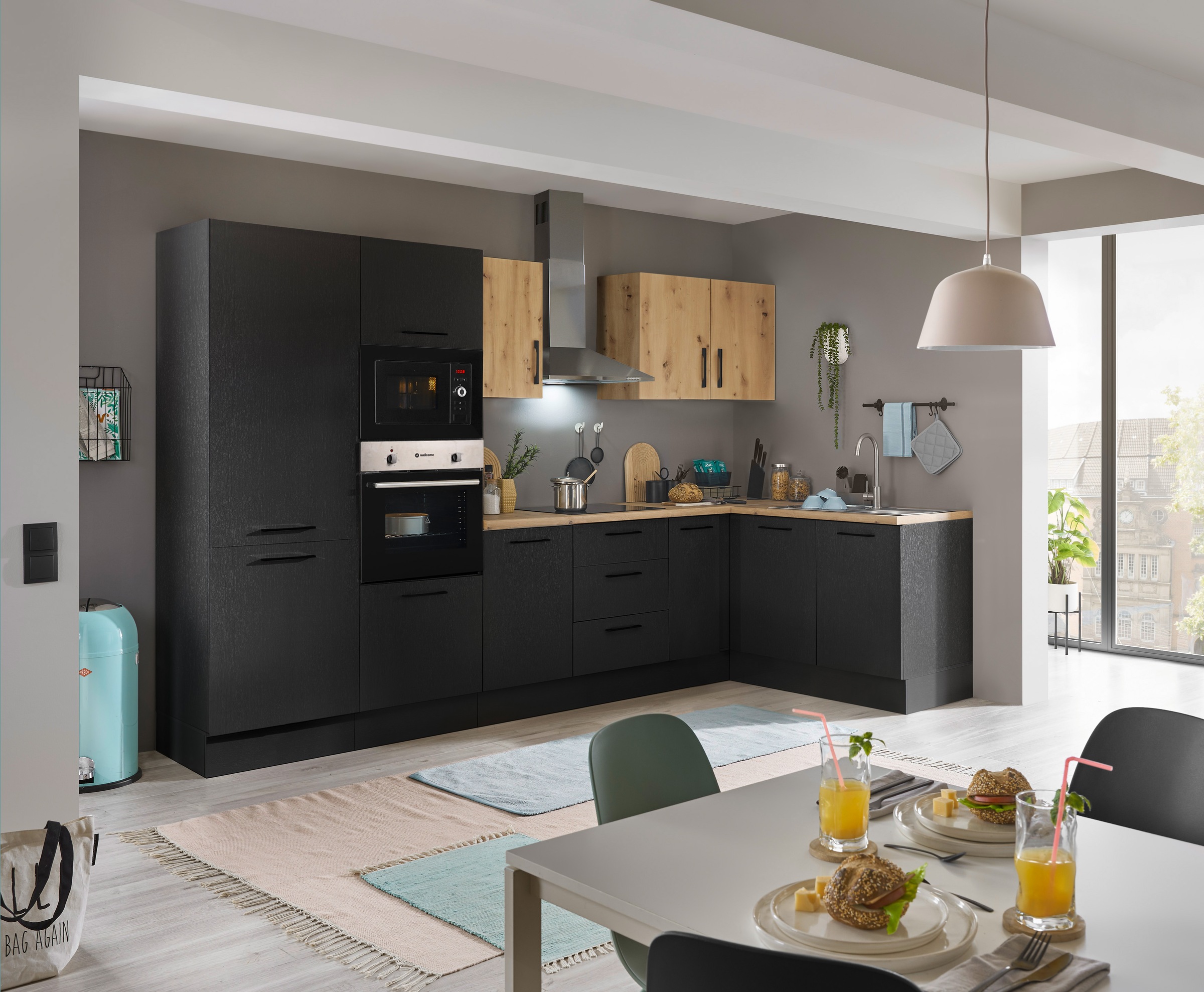 BASIC by Balculina Winkelküche »Turin«, Stellbreite 330x175 cm, wahlweise mit E-Geräten