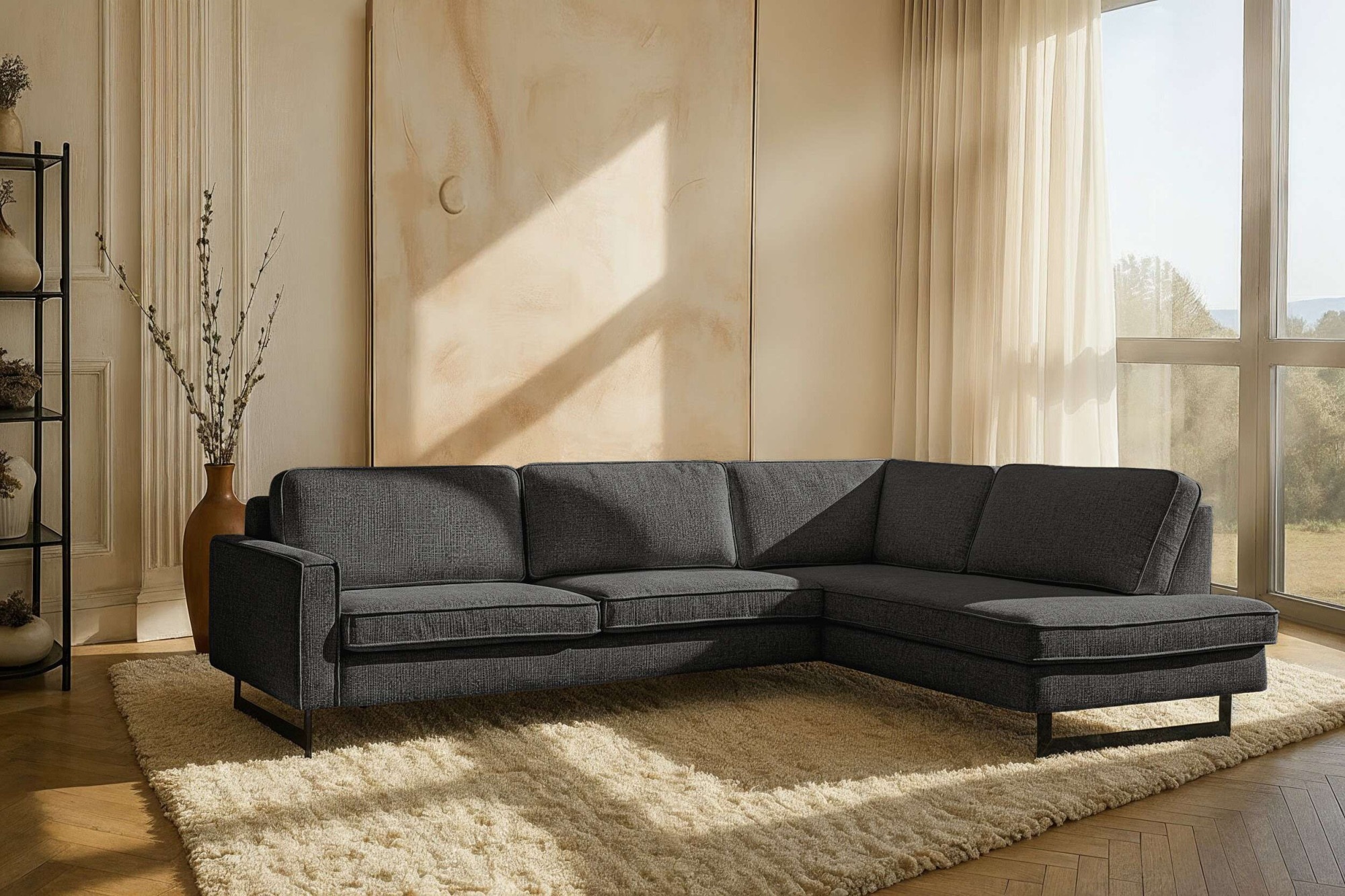 Home affaire Ecksofa "Pinto, 290 cm, Cord, Chenille, Lederoptik, Ottomane l günstig online kaufen