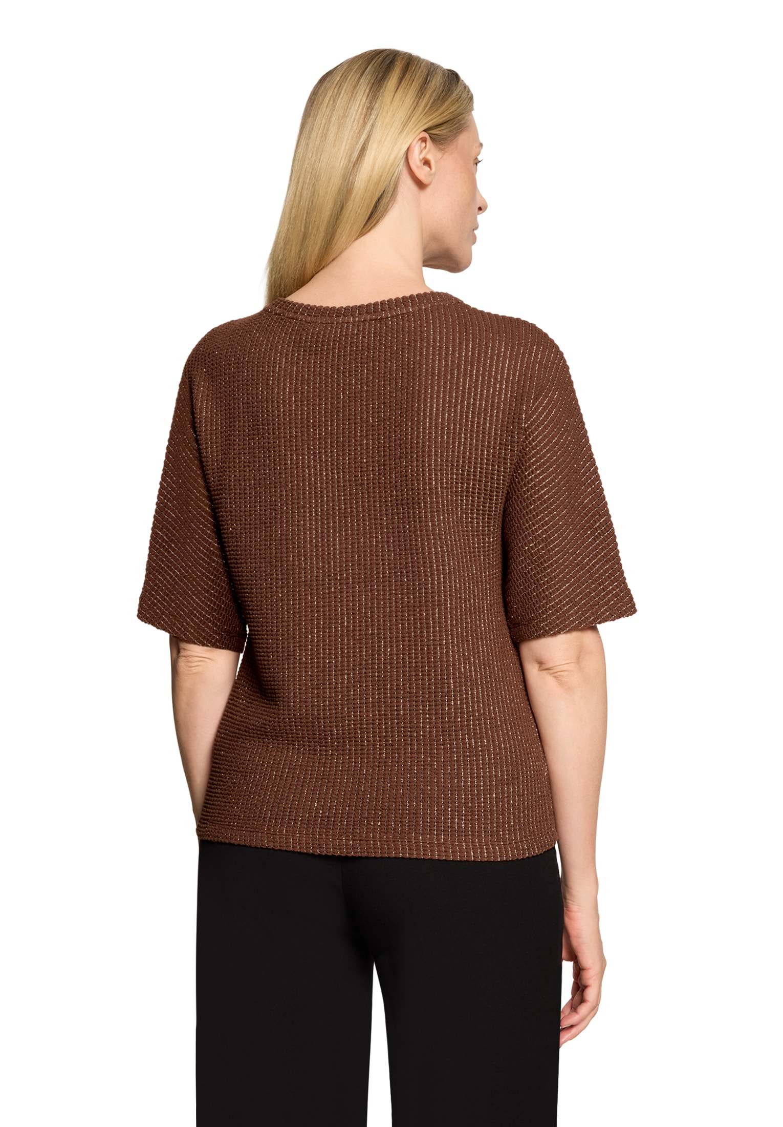Betty&Co Kurzarmshirt »Damen mit Lurexfaden« 1