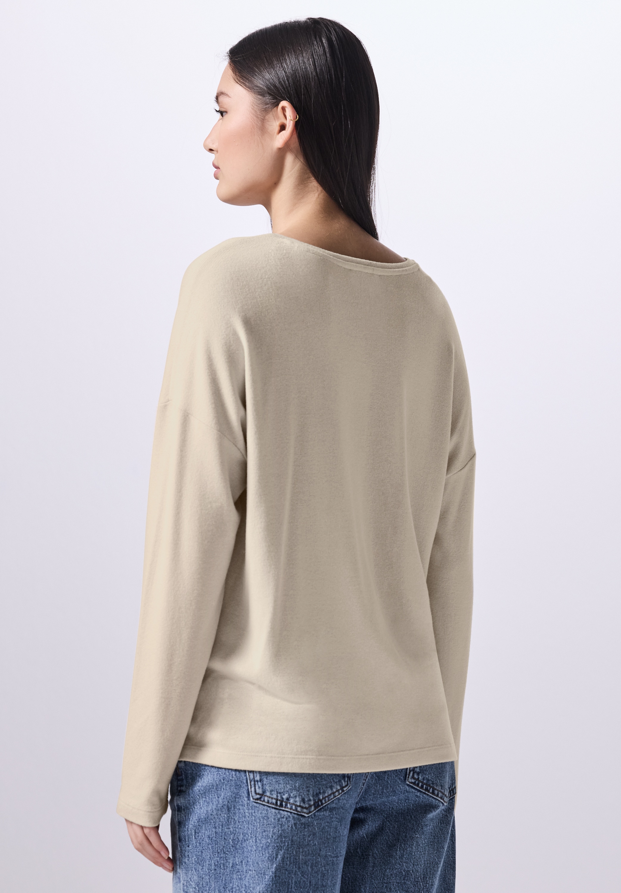 STREET ONE STUDIO Langarmshirt, aus softem Materialmix