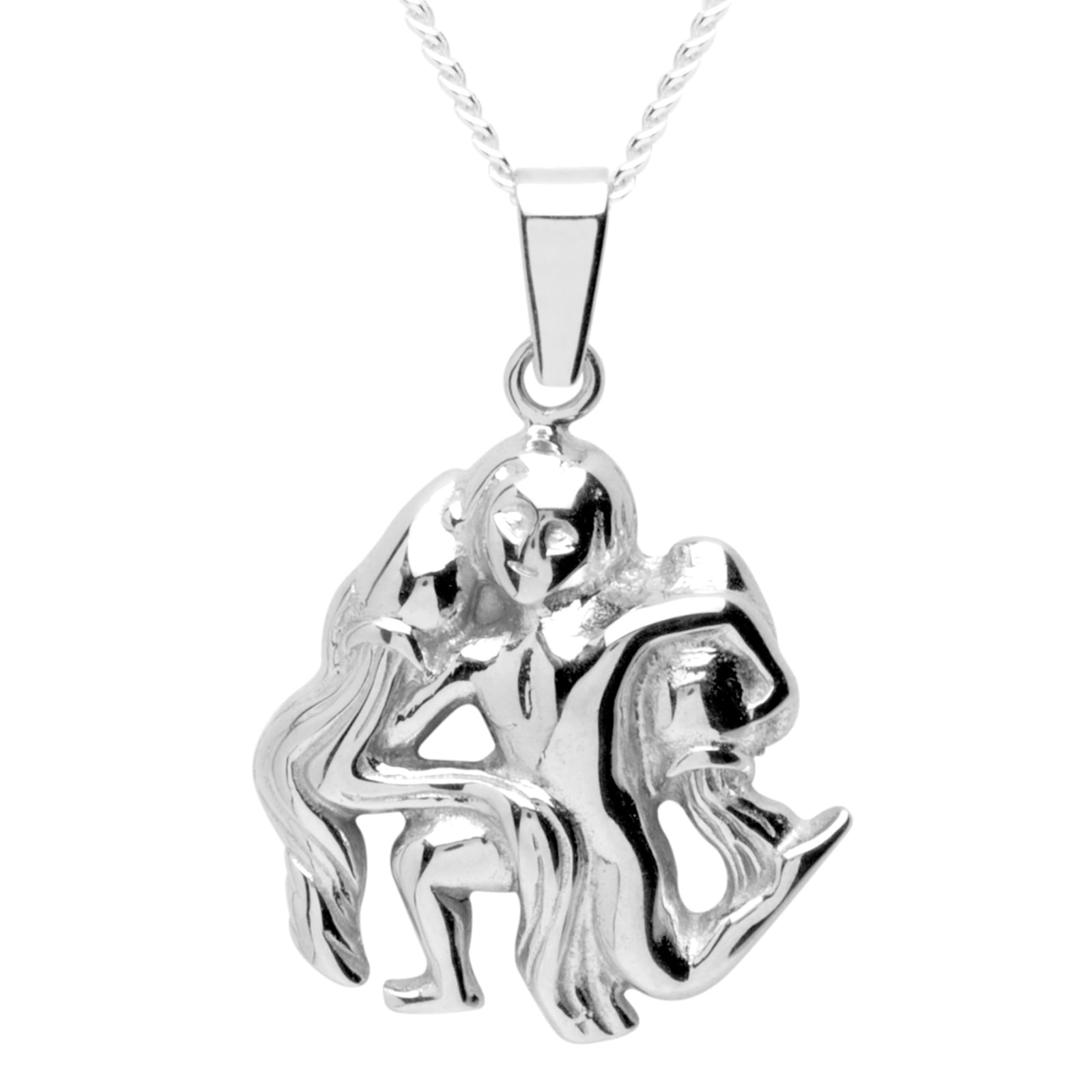 Kette mit Anhänger OSTSEE-SCHMUCK "- Tierkreiszeichen Wassermann - Silber 925/000 -" Gr. 42, silber (silber 925, silberfarben, weiß), Schmuck_Sets, Damen, 42, Silber 925 (Sterlingsilber)