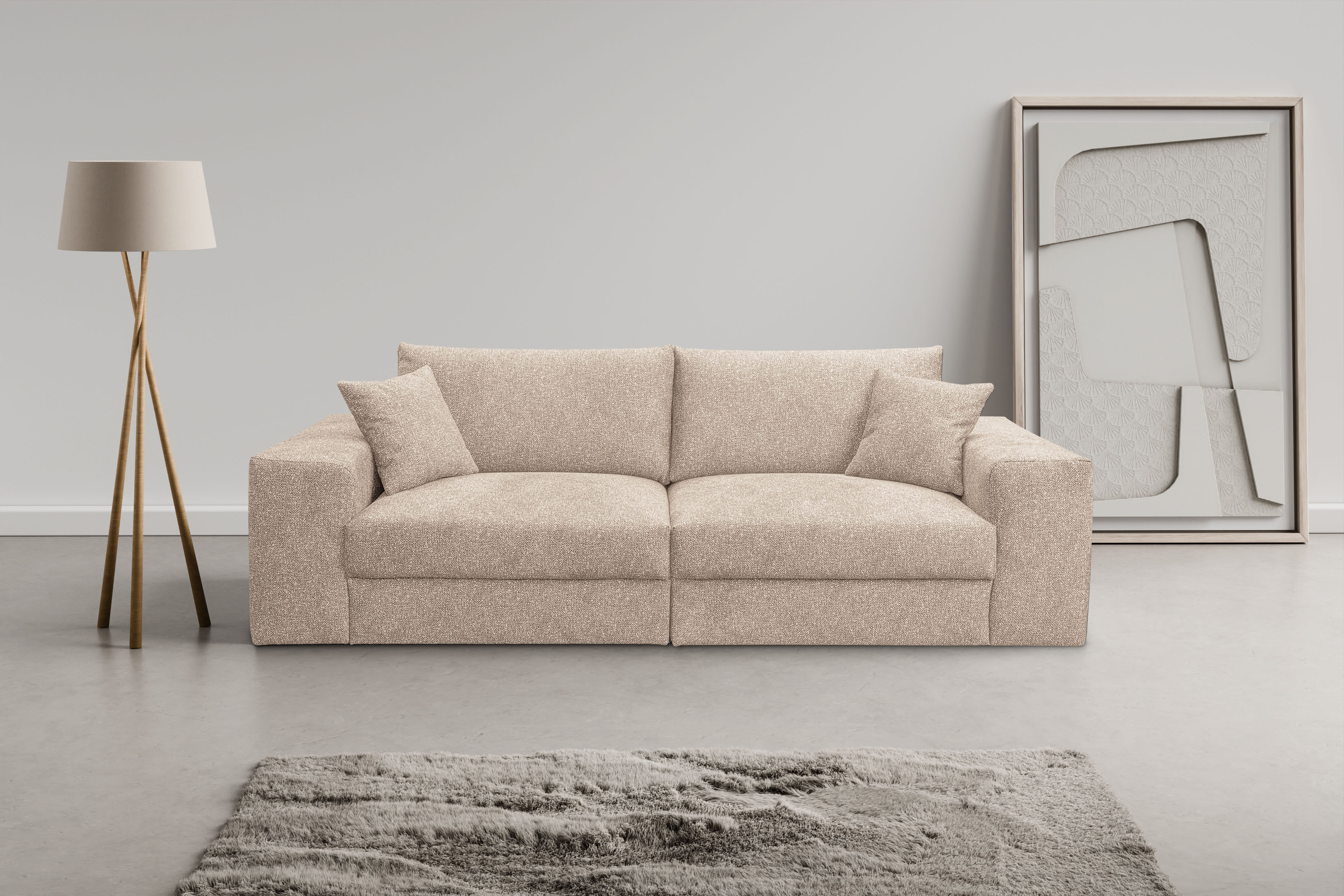WERK2 Big-Sofa "Rozzana 246 cm Mega Sofa mit viel Platz modern und bequem" Plüsch
