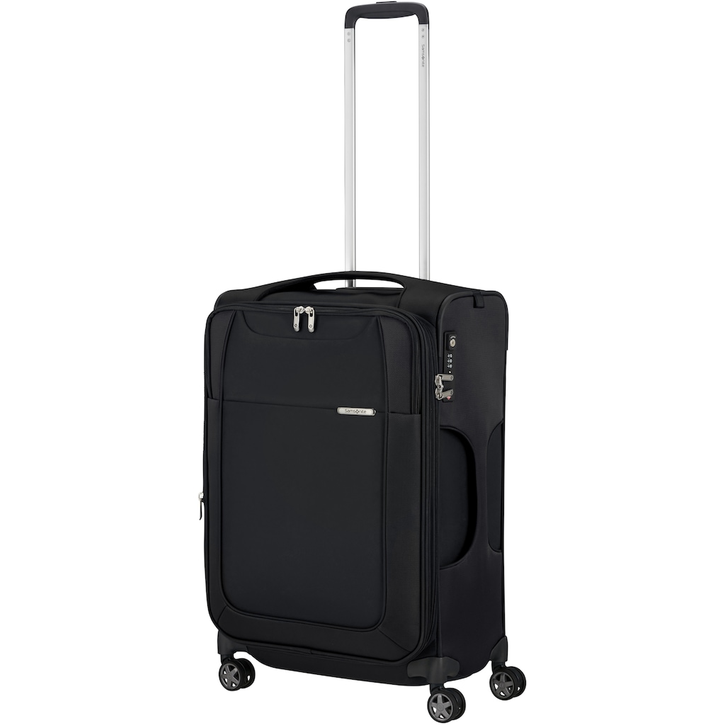 Samsonite Weichgepäck-Trolley »D'Lite, Black, 63 cm«, 4 Rollen, mit Volumenerweiterung; aus recyceltem Material