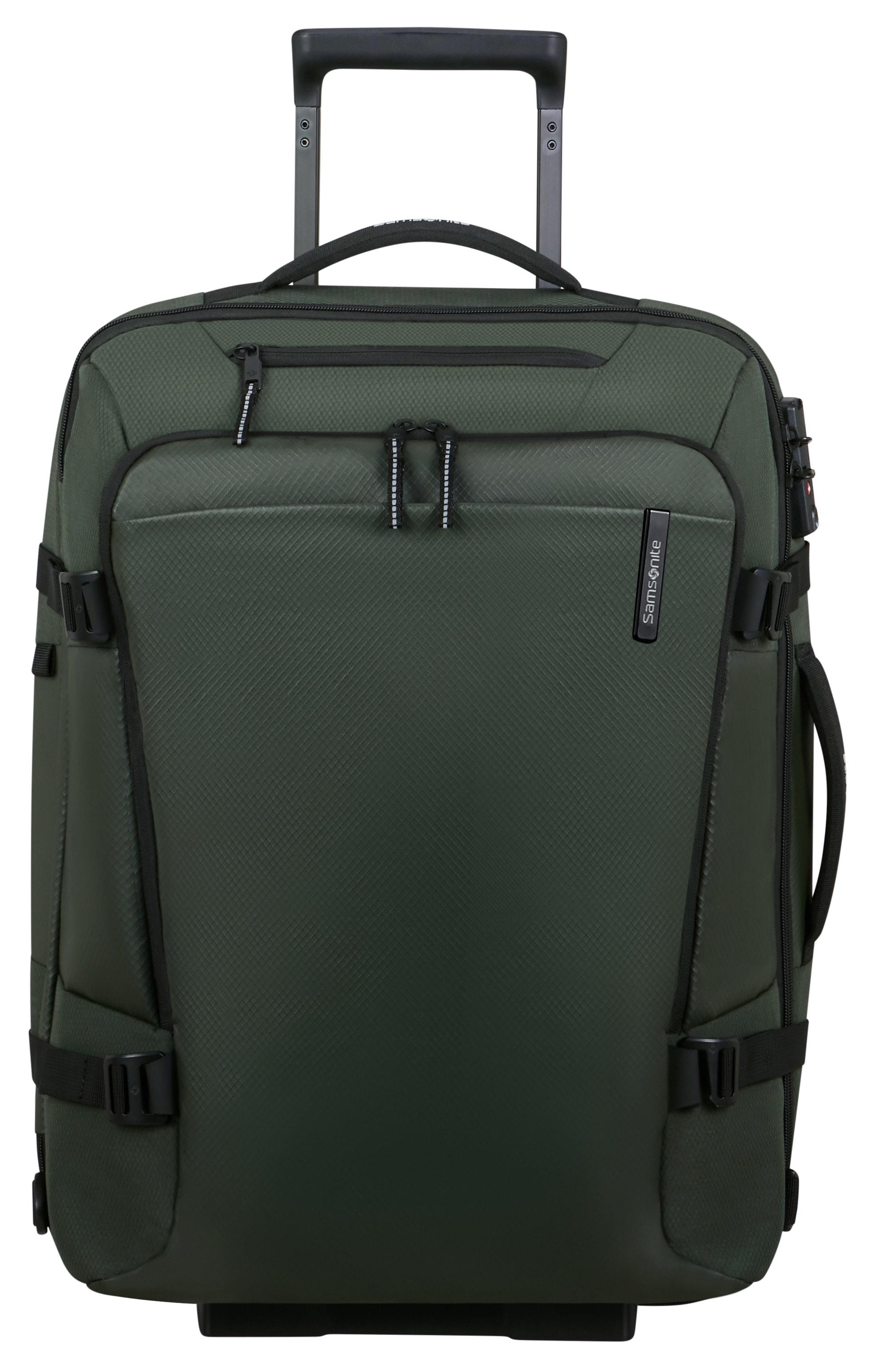 SAMSONITE Reisetasche "ARMOX, 55 cm", grün, Polyester, Taschen, Duffle mit Rollen TSA-Schloss Packgurte Trolley-Gestänge