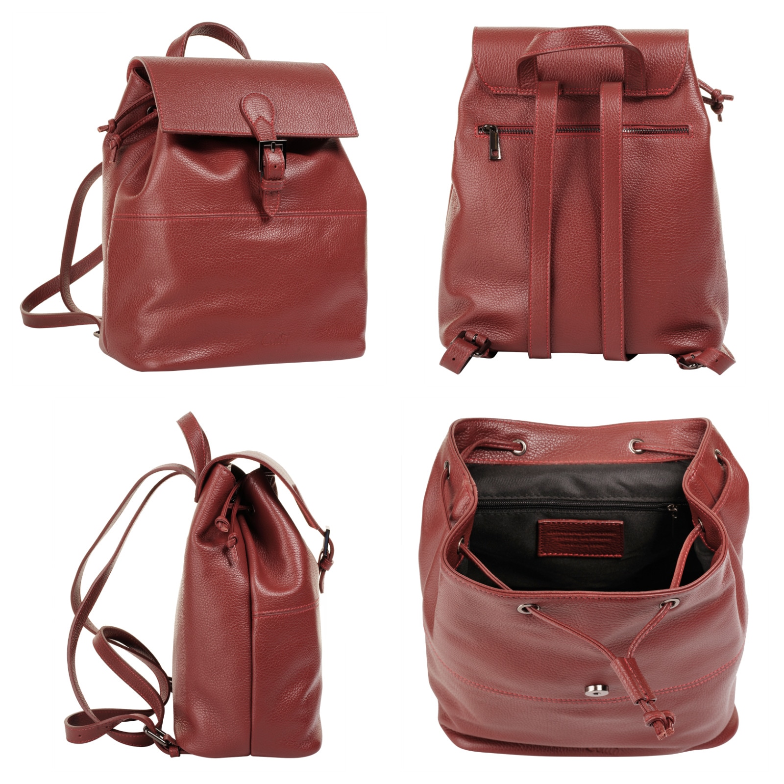 Cluty Cityrucksack, echt Leder, Made in Italy