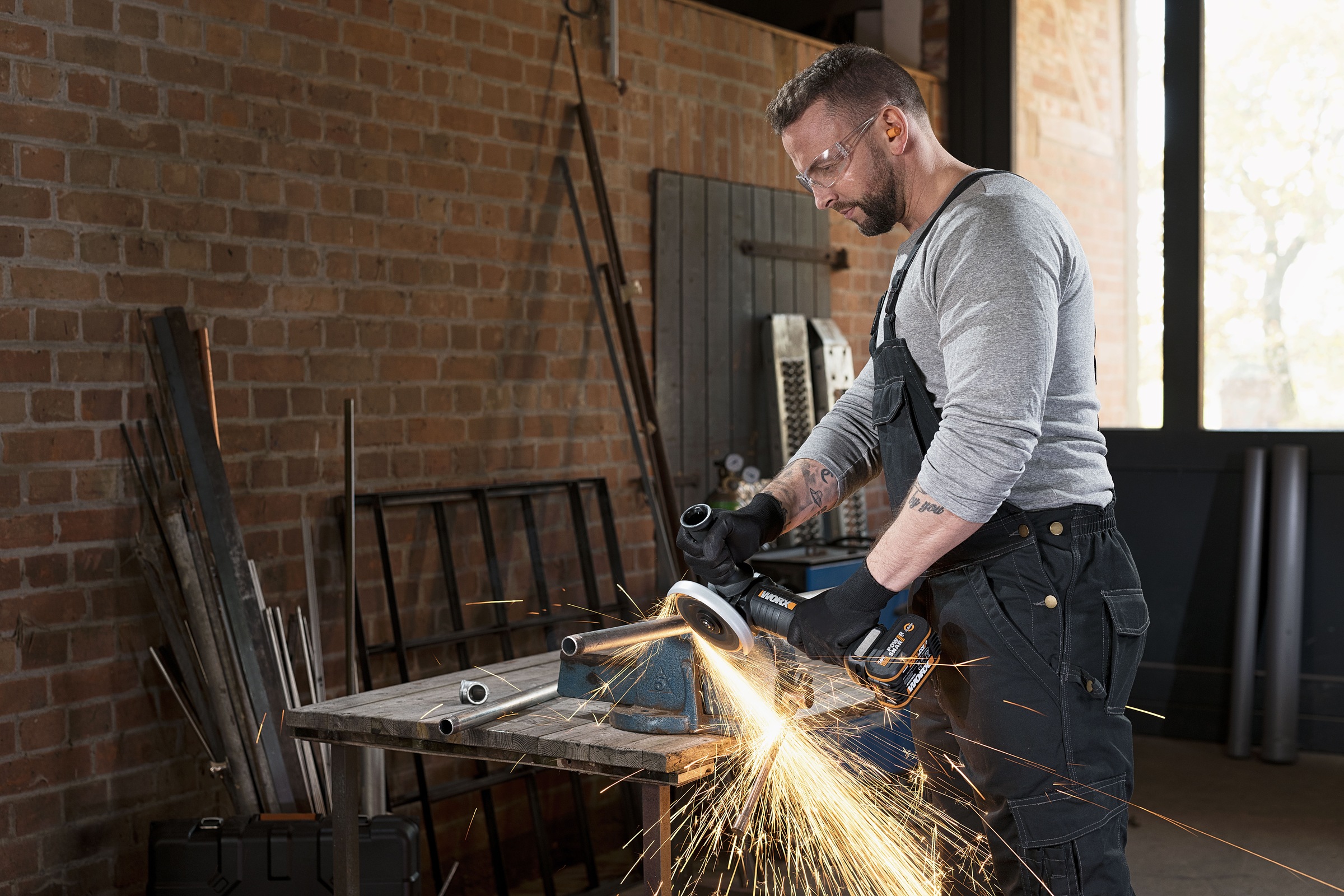 Worx Akku-Winkelschleifer »WX812.9 NITRO«, 125mm Schleifscheibe, 8500 U/min, Brushless-Motor, ohne Akku&Ladegerät