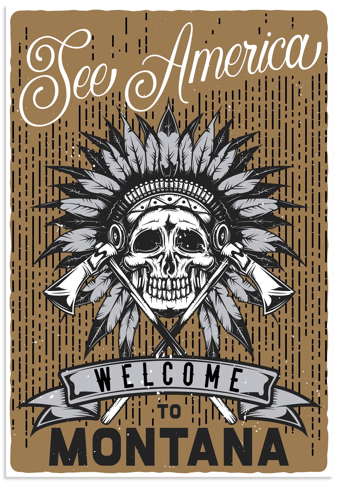 Artland Wandbild "Totenkopf Montana" 1 Stk. tlg. als Alubild, Leinwandbild, Poster, Wandaufkleber in verschied. Größen