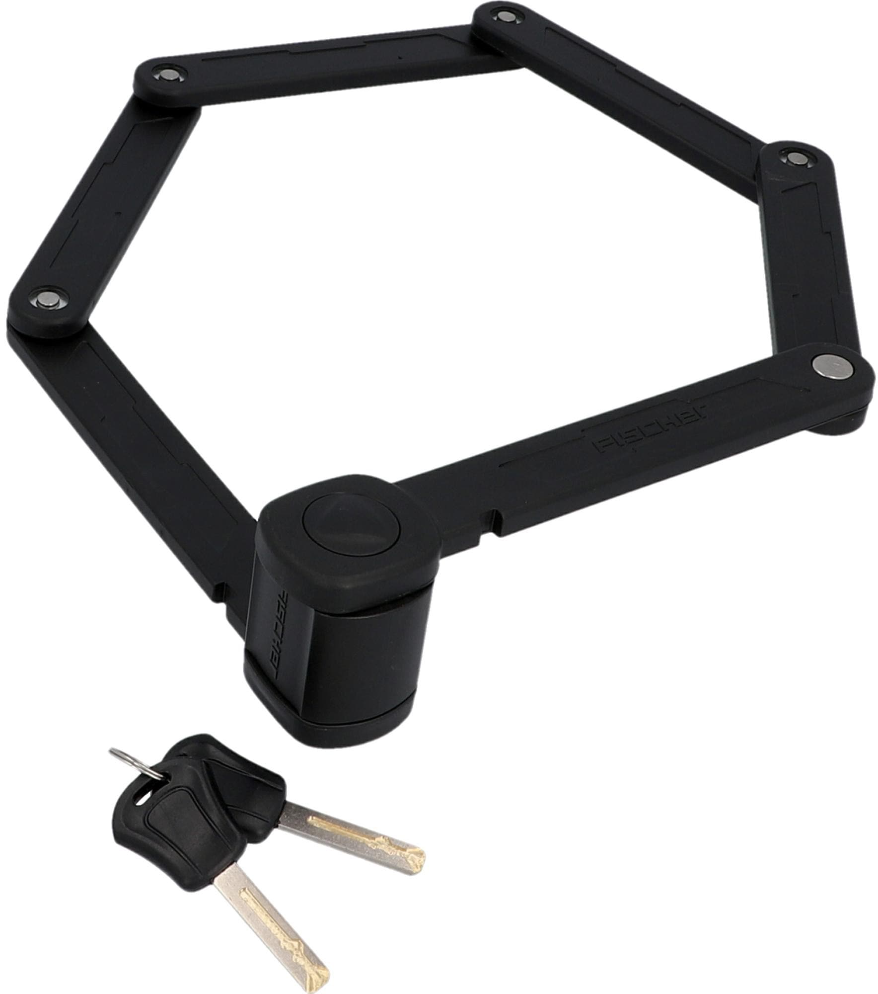 FISCHER Fahrrad Faltschloss "FISCHER Faltschloss inkl. Halterung" Packung, mit Halterung, 4 Stk. tlg.