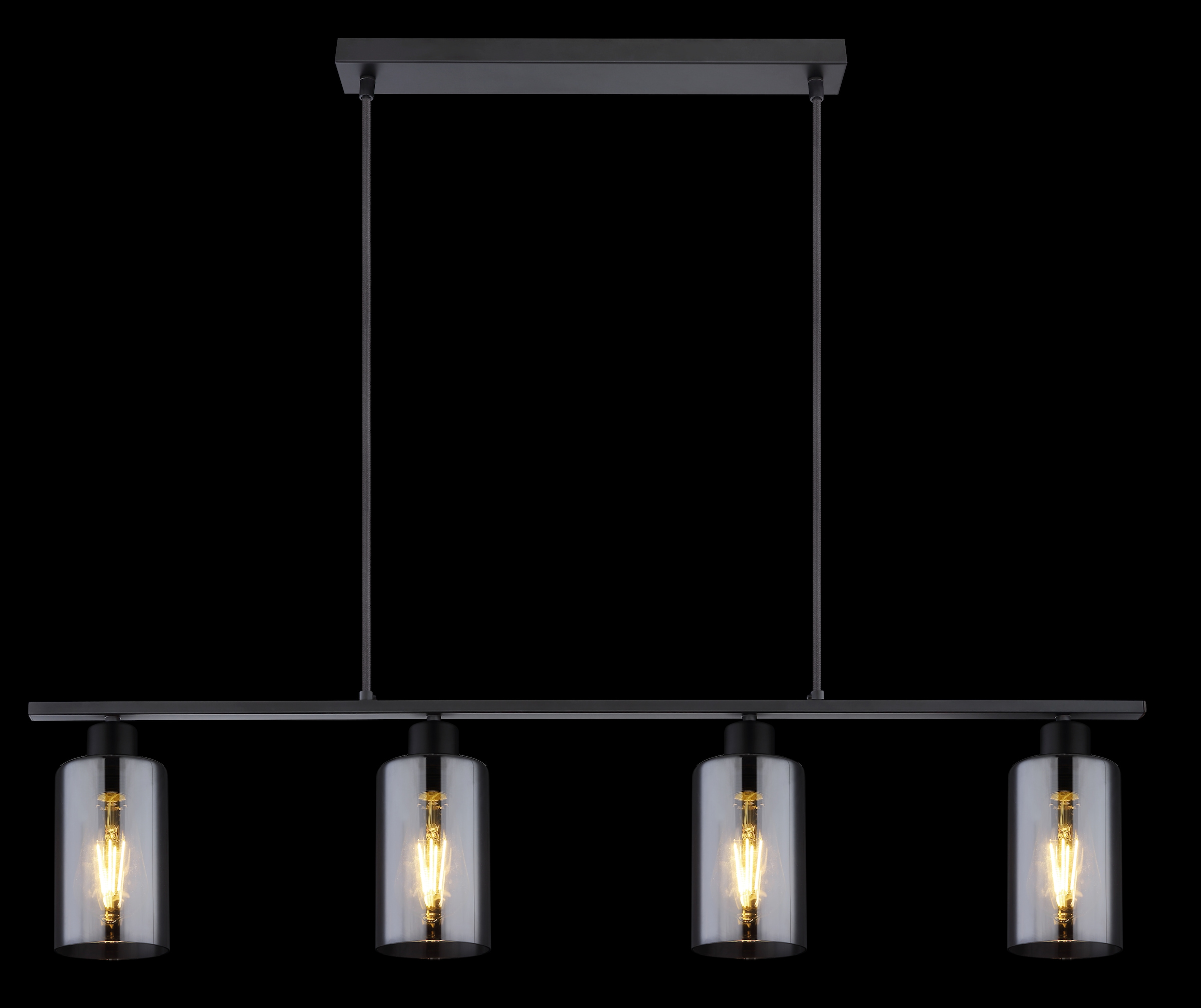 GLOBO LIGHTING Hängeleuchte »HADERA« E27 1 Stk. Hängeleuchte Schwarz, Rauchglas, höhenkürzbar, E27