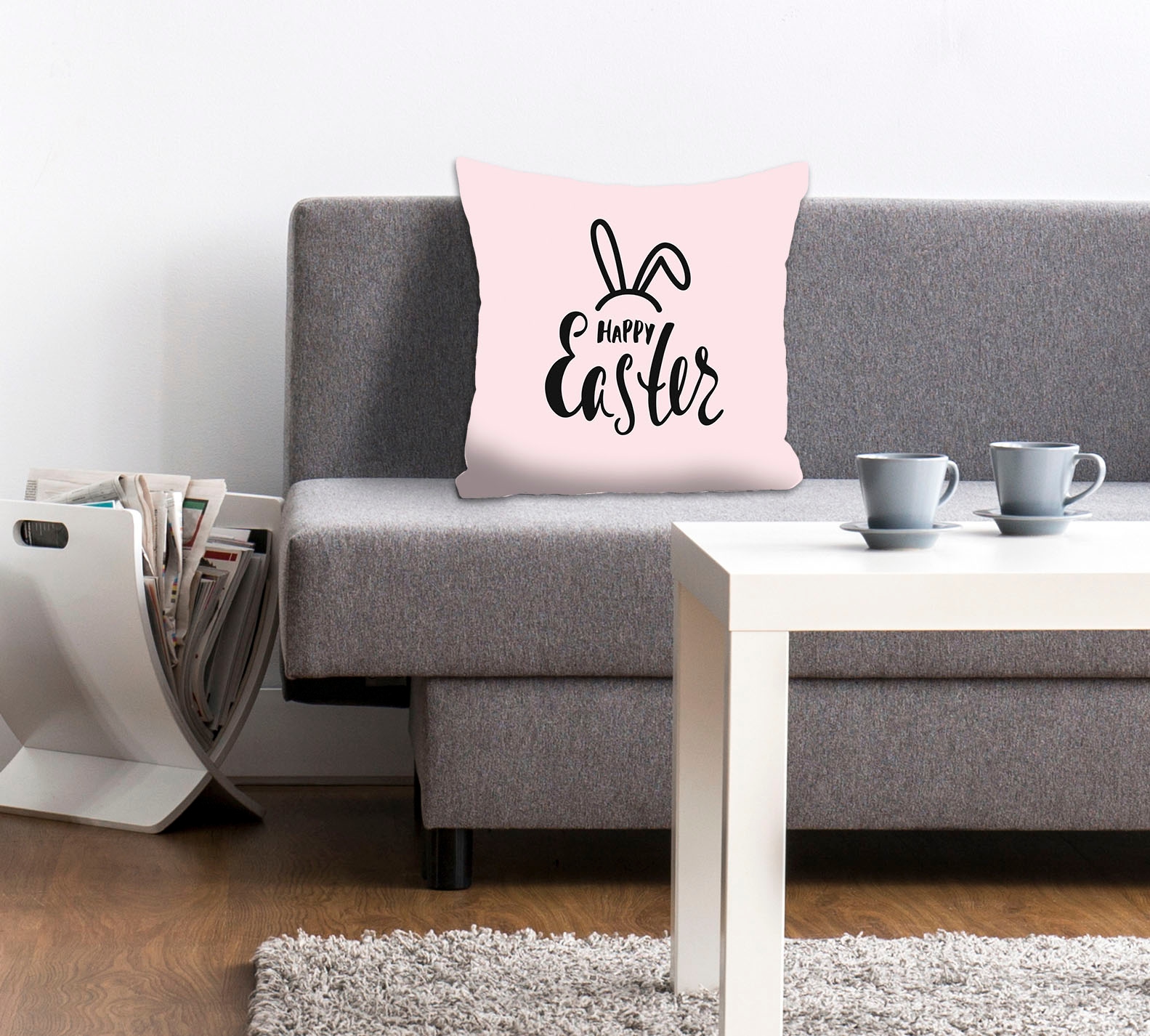 queence Dekokissen "Happy Easter rosa" mit einem österlichen Schriftzug günstig online kaufen