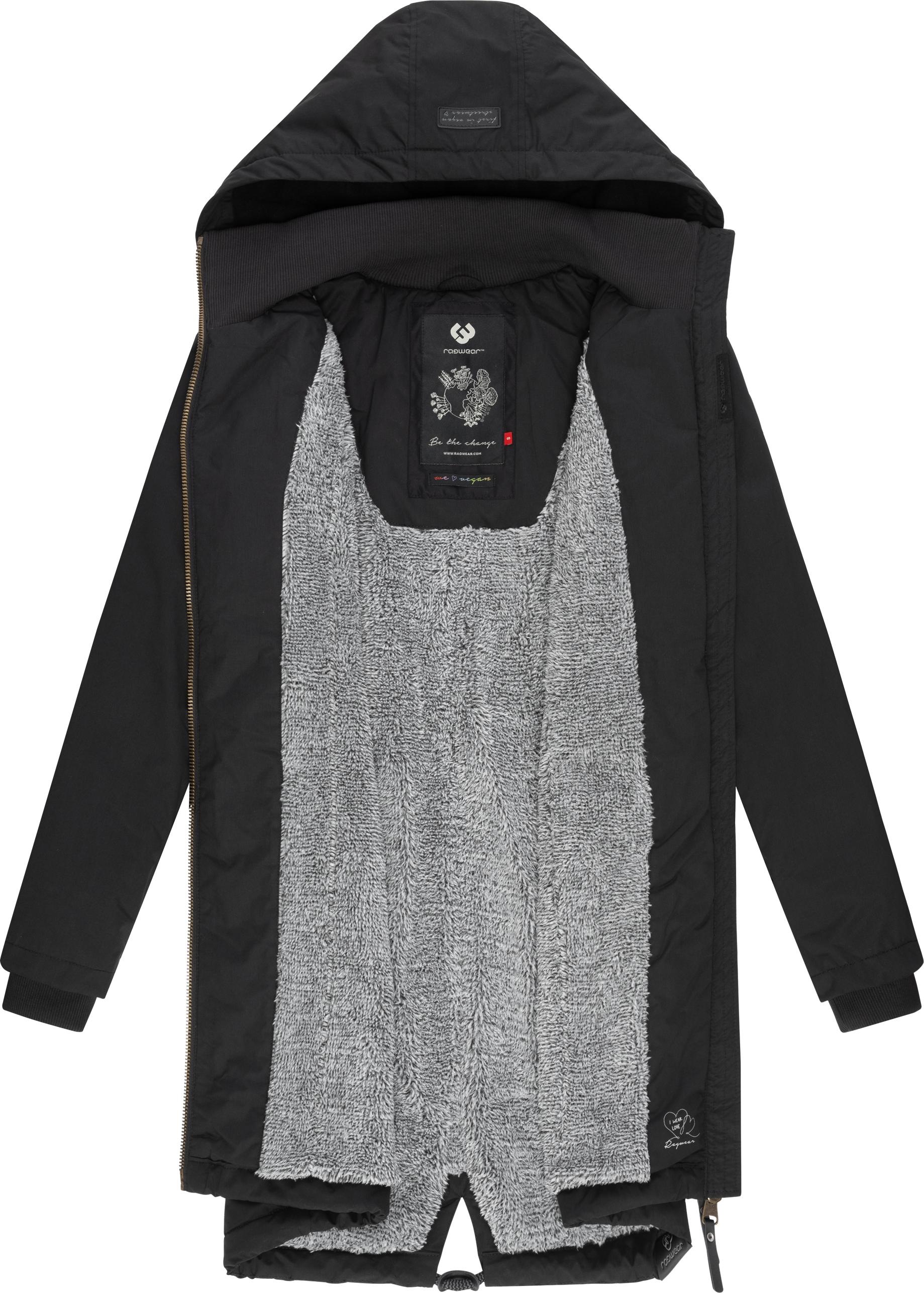 Ragwear Wintermantel »Crescend«, Wasserdichter Winterparka mit Kapuze und Teddyfleece