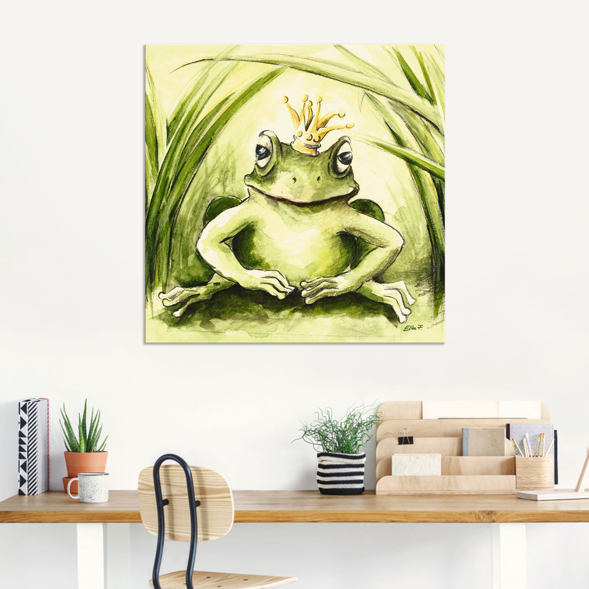 Artland Wandbild »Kleiner Frosch« Geschichten & Märchen 1 Stk. tlg. als Alubild, Outdoorbild, Leinwandbild, Poster in verschied. Größen
