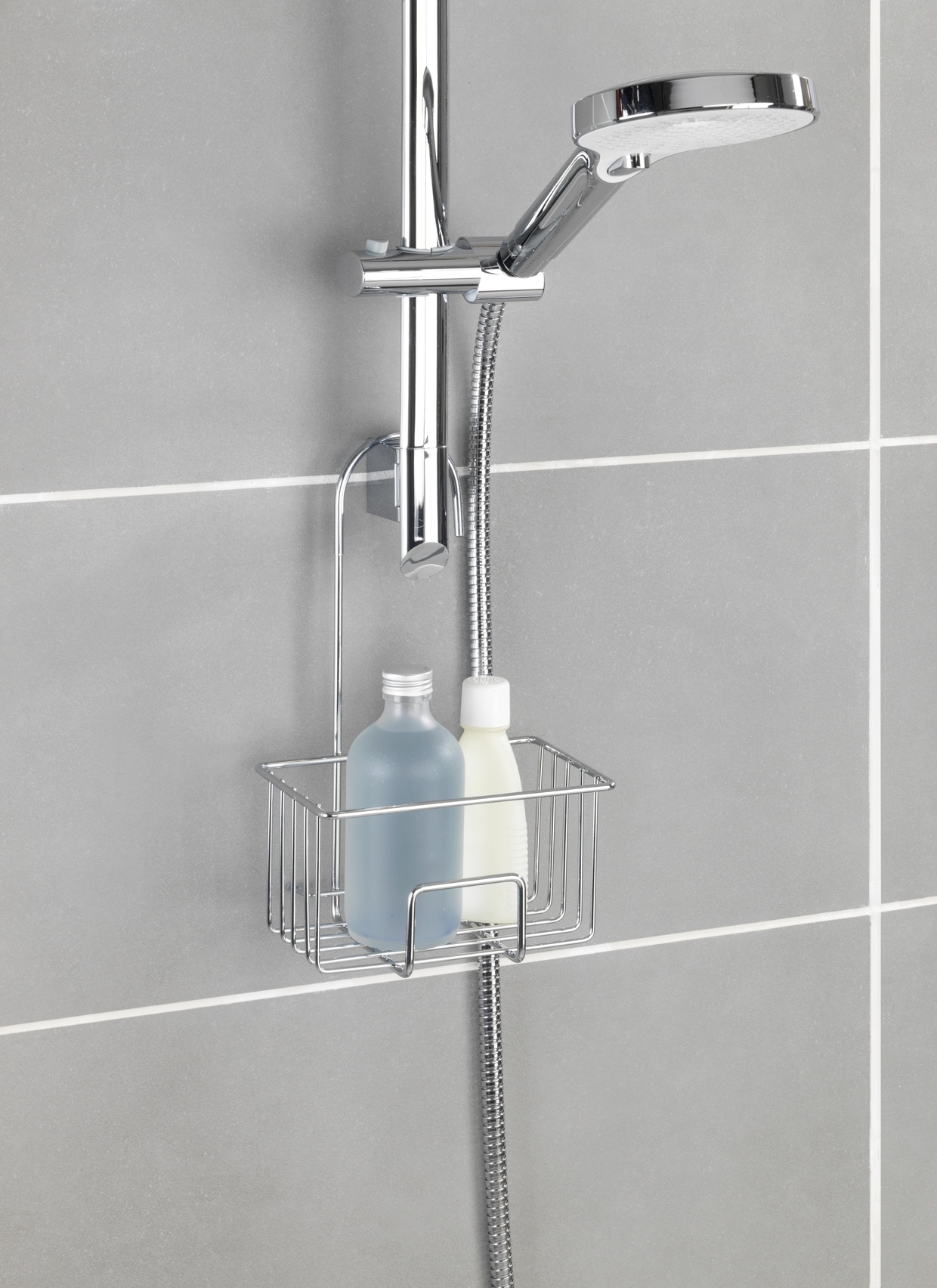 WENKO Duschablage »Milito« Dusch-Caddy zum Einhängen ohne Bohren, Ablage aus rostfreiem Edelstahl