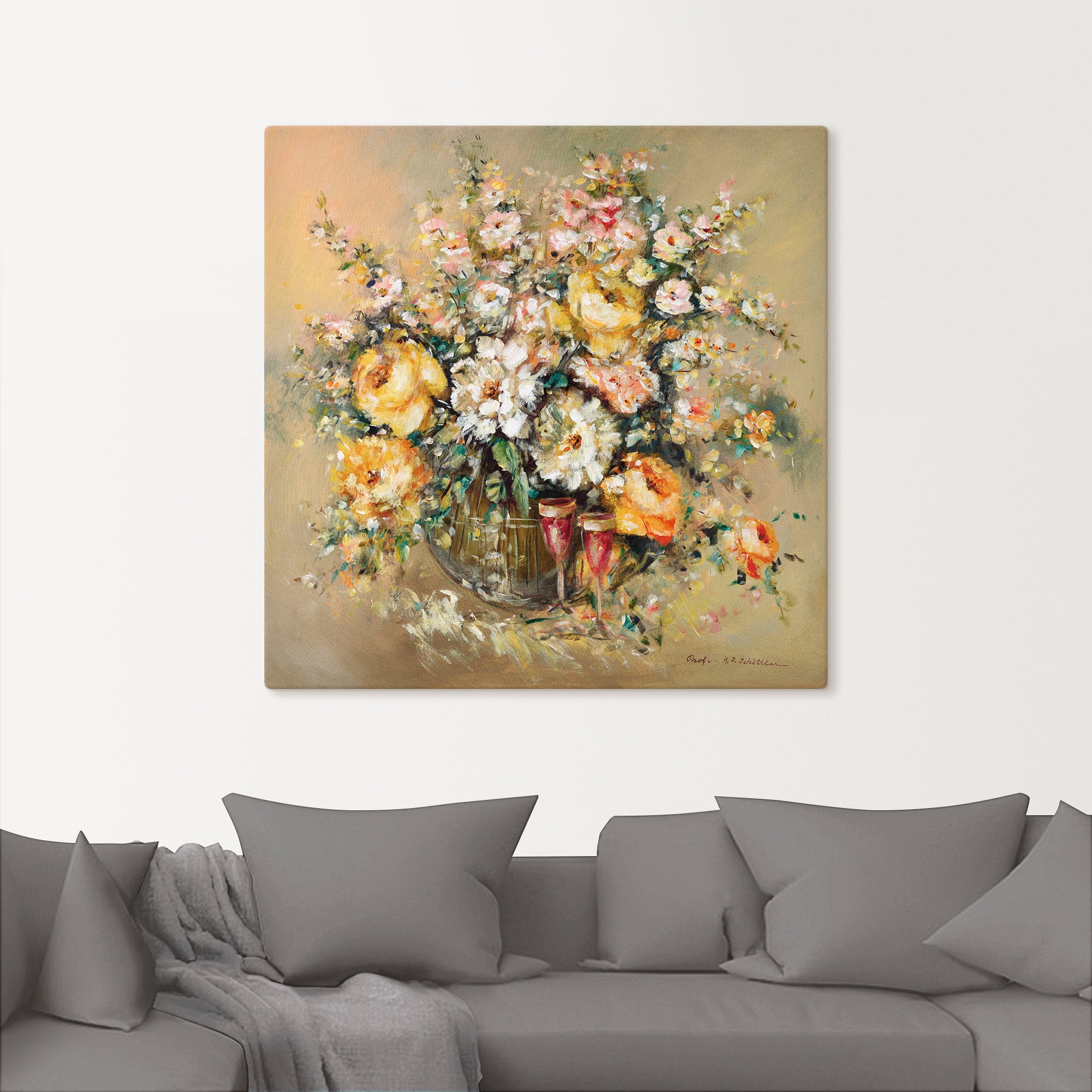 Artland Wandbild "Blumen und Spirituosen", Blumen, (1 St.), als Leinwandbil günstig online kaufen