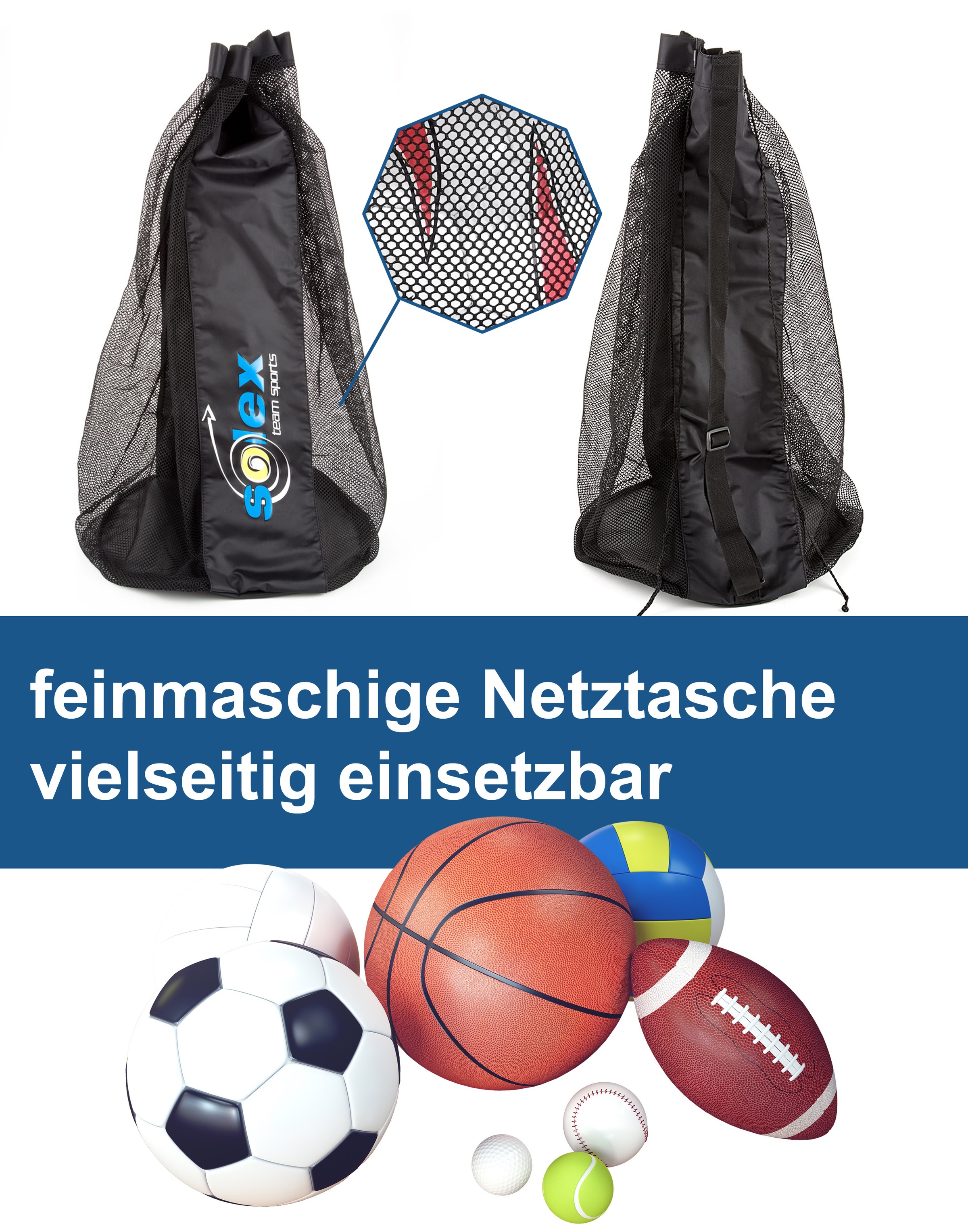 L.A. Sports Balltasche »Multi Sport Profi Ballsack für 10 - 15 Bälle«, Vielseitig nutzbar, verstärkter Boden, wasserfest