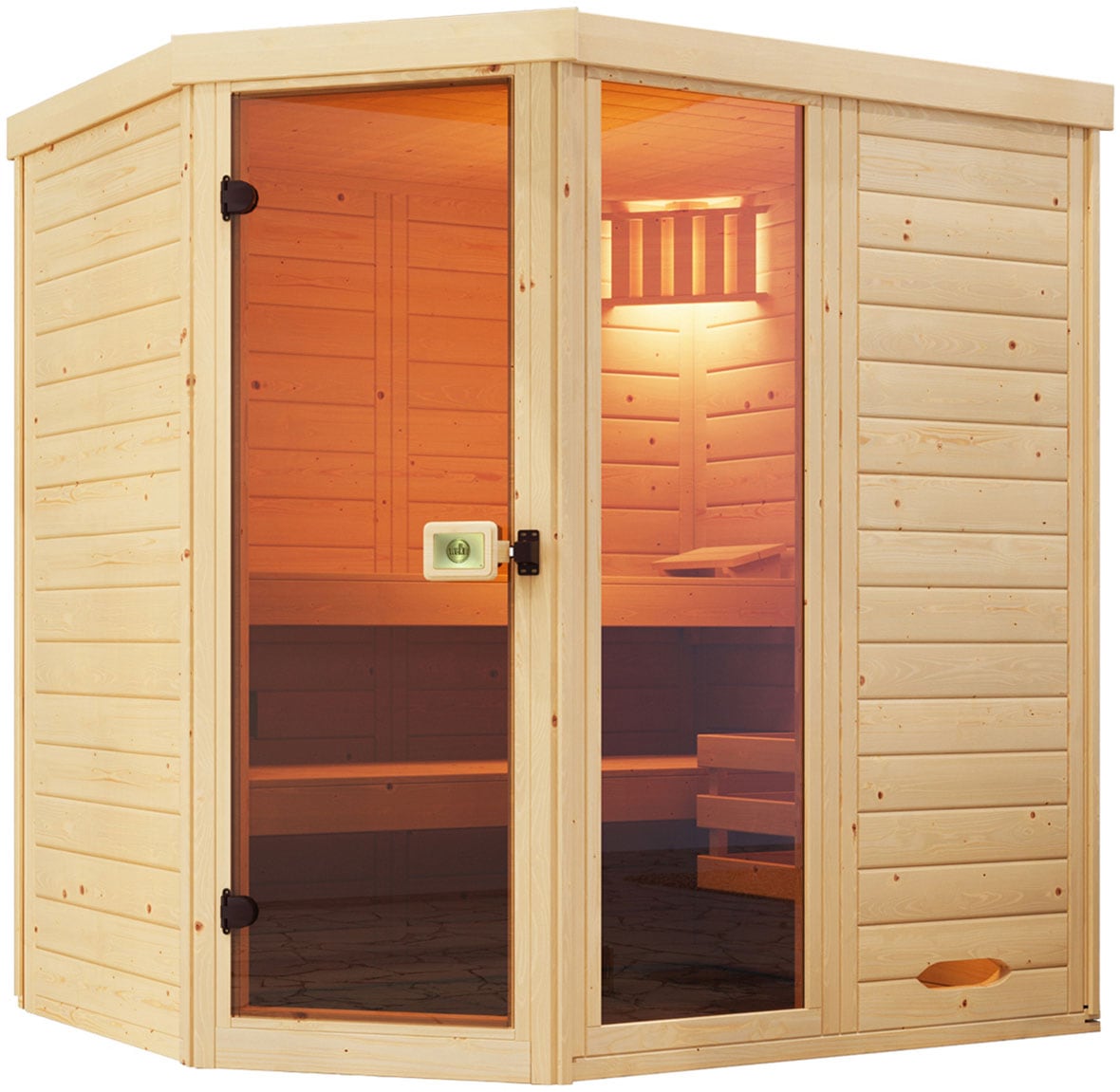 weka Sauna "Massivholz-Elementsauna LAUK" Blockbohlen, vorgefertigte Elemente
