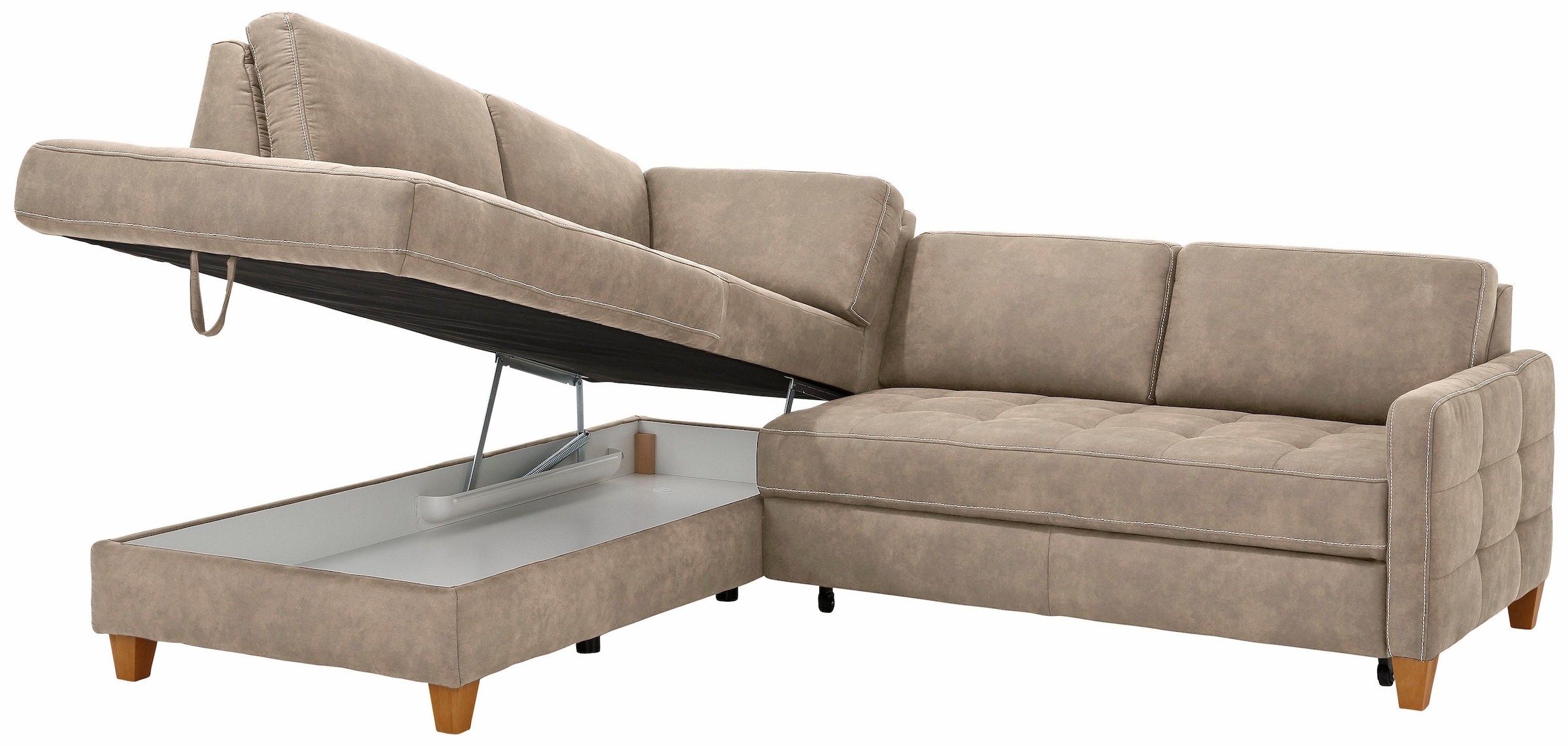 Home affaire Ecksofa »Earl L-Form«, wahlweise auch mit Bettfunktion oder Bettfunktion mit Bettkasten