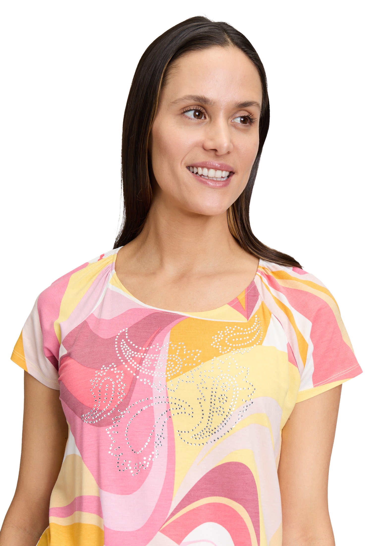 Betty Barclay Kurzarmshirt »Betty Barclay Damen Printshirt mit Gummizug«, (1 tlg.), Hotfix