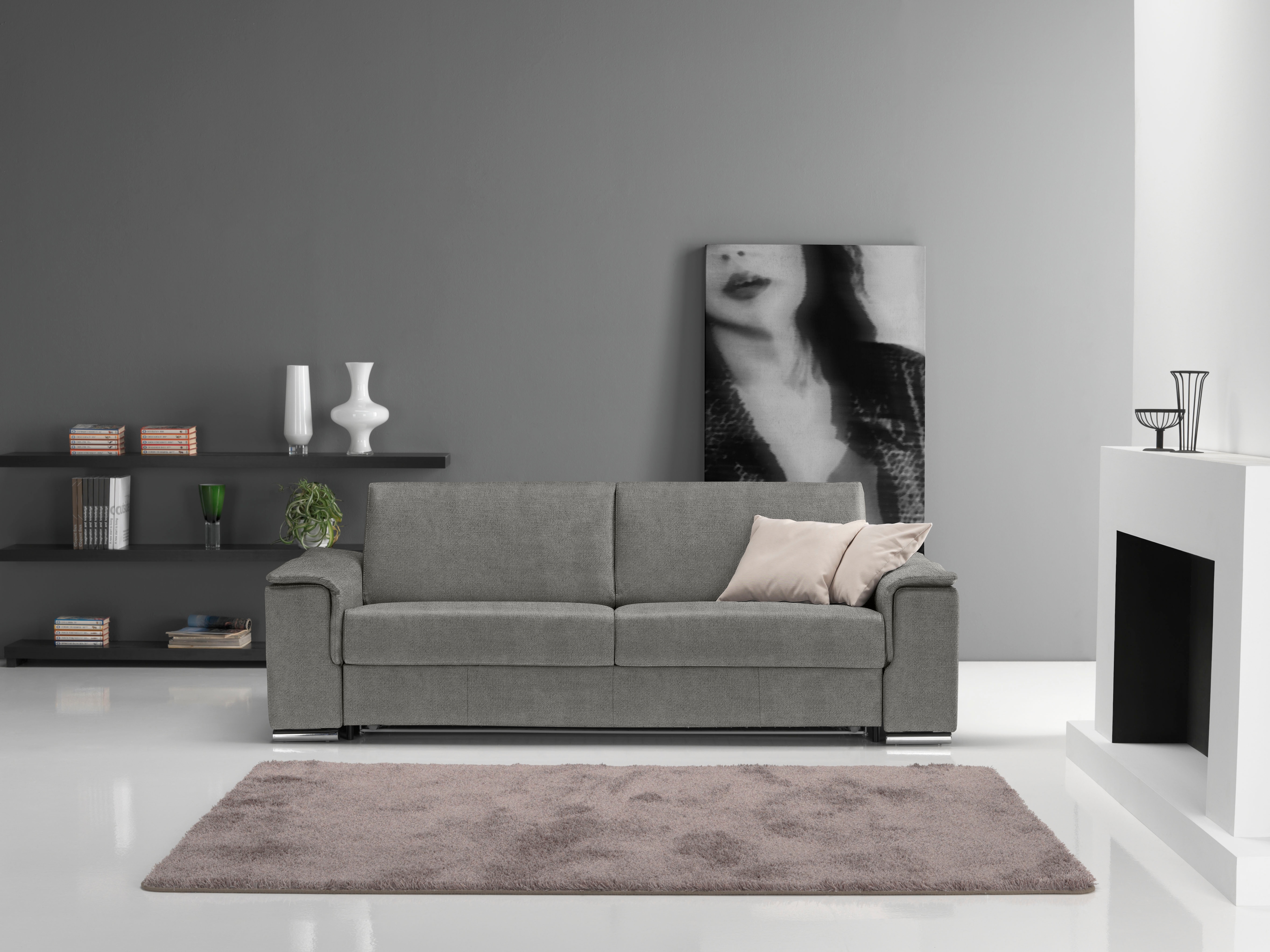 Egoitaliano Schlafsofa "Cecilia, modern & elegant, erstklassiger Sitzkomfort, Dauerschläfer" inkl. Matratze und hochwertigem Metallbettrahmen, toller Schlafkomfort