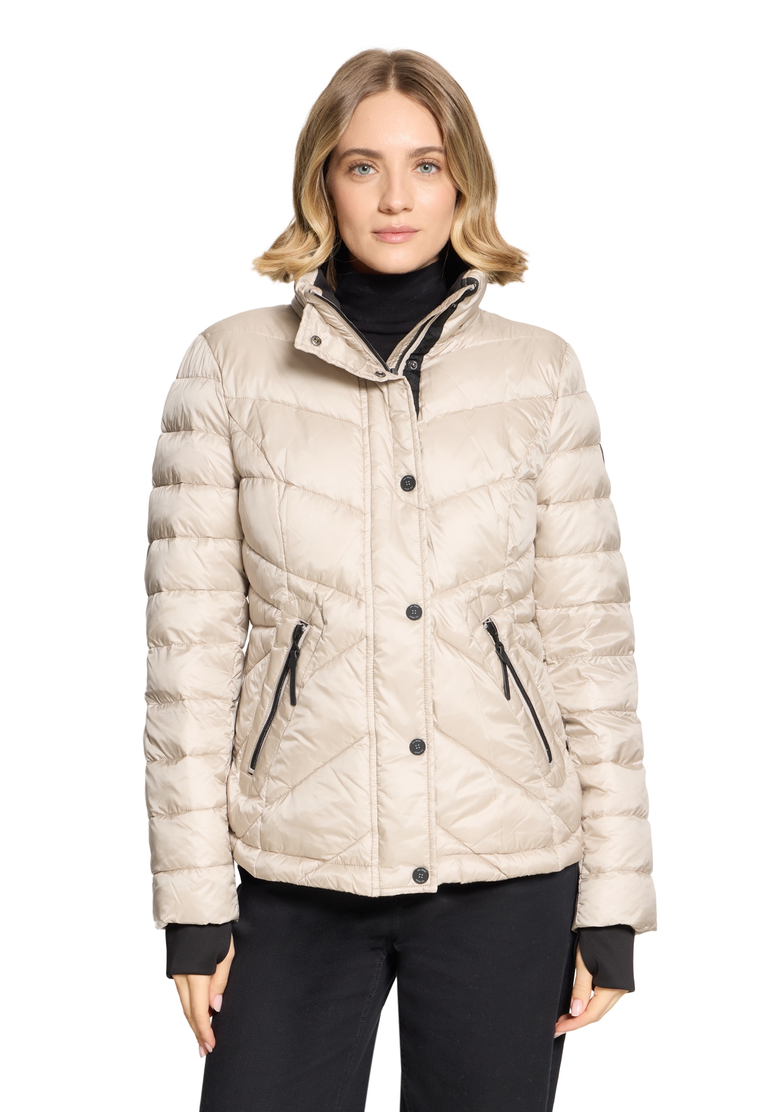 Gil Bret Steppjacke mit Kapuze mit abnehmbarer Kapuze und verdecktem Reißverschluss