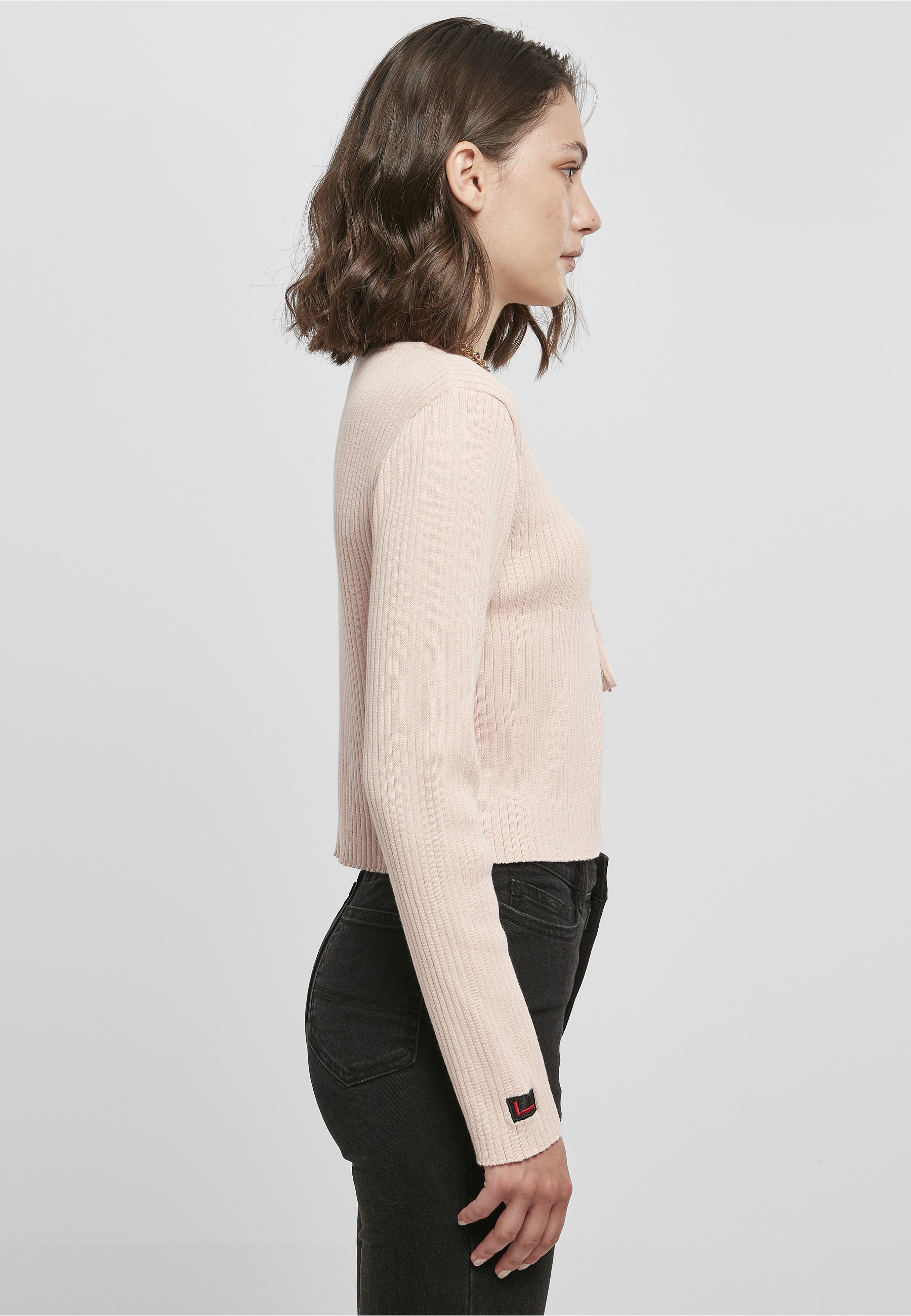 Fubu Cardigan »Fubu Damen FW222-016-1, Corporate Rib Knit Bolero rose« 1 tlg.