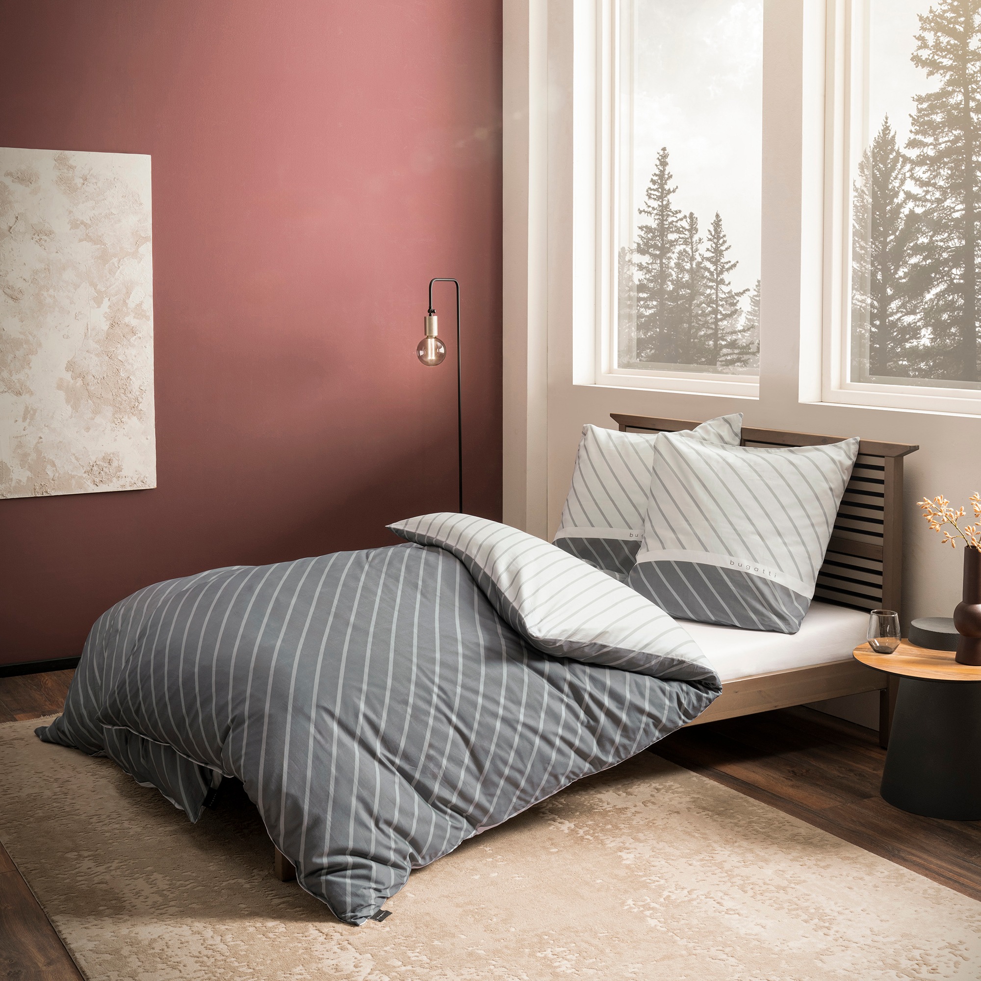 bugatti Bettwäsche "Satinbettwäsche bugatti" 2 Stk. mit zeitlosem Wende-Des günstig online kaufen