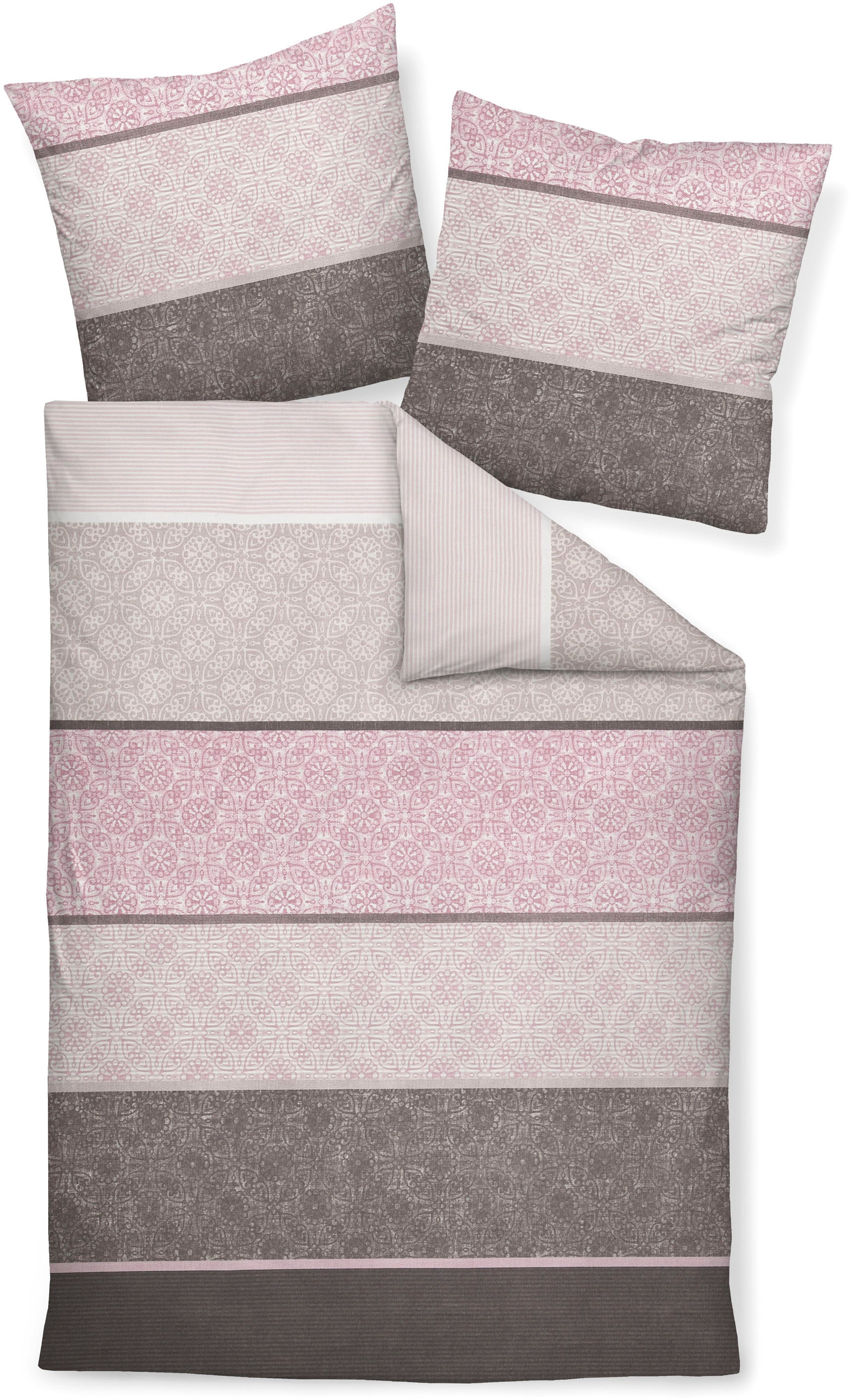 Janine Bettwäsche »Warnemünde«, (2 tlg.), in Mako Satin Qualität, 100% Baumwolle, Bett- und Kopfkissenbezug mit Reißverschluss, kühlende Sommerbettwäsche, ganzjährig einsetzbar