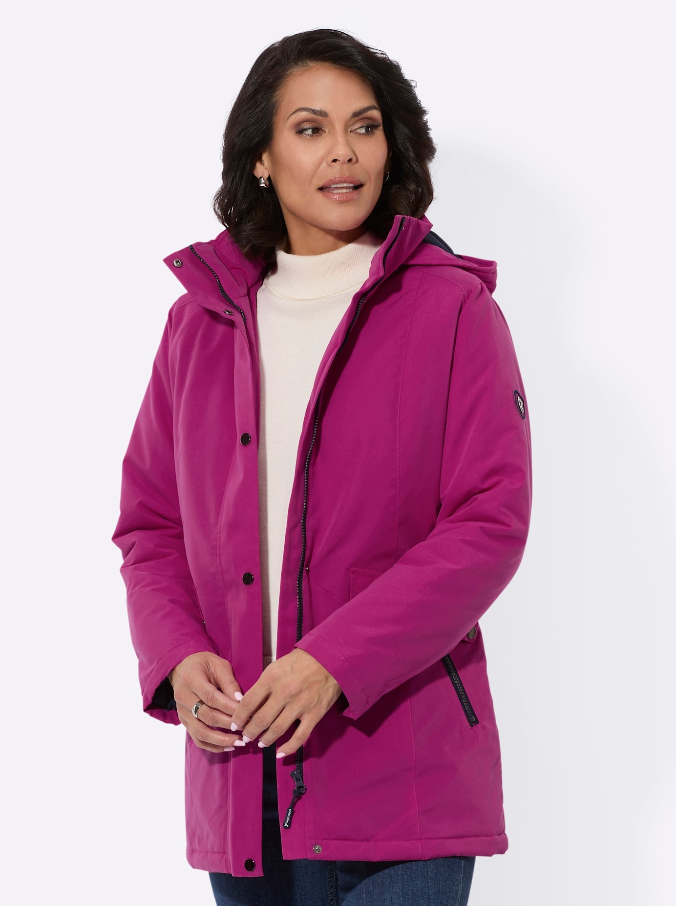 Casual Looks Langjacke, mit Kapuze günstig online kaufen