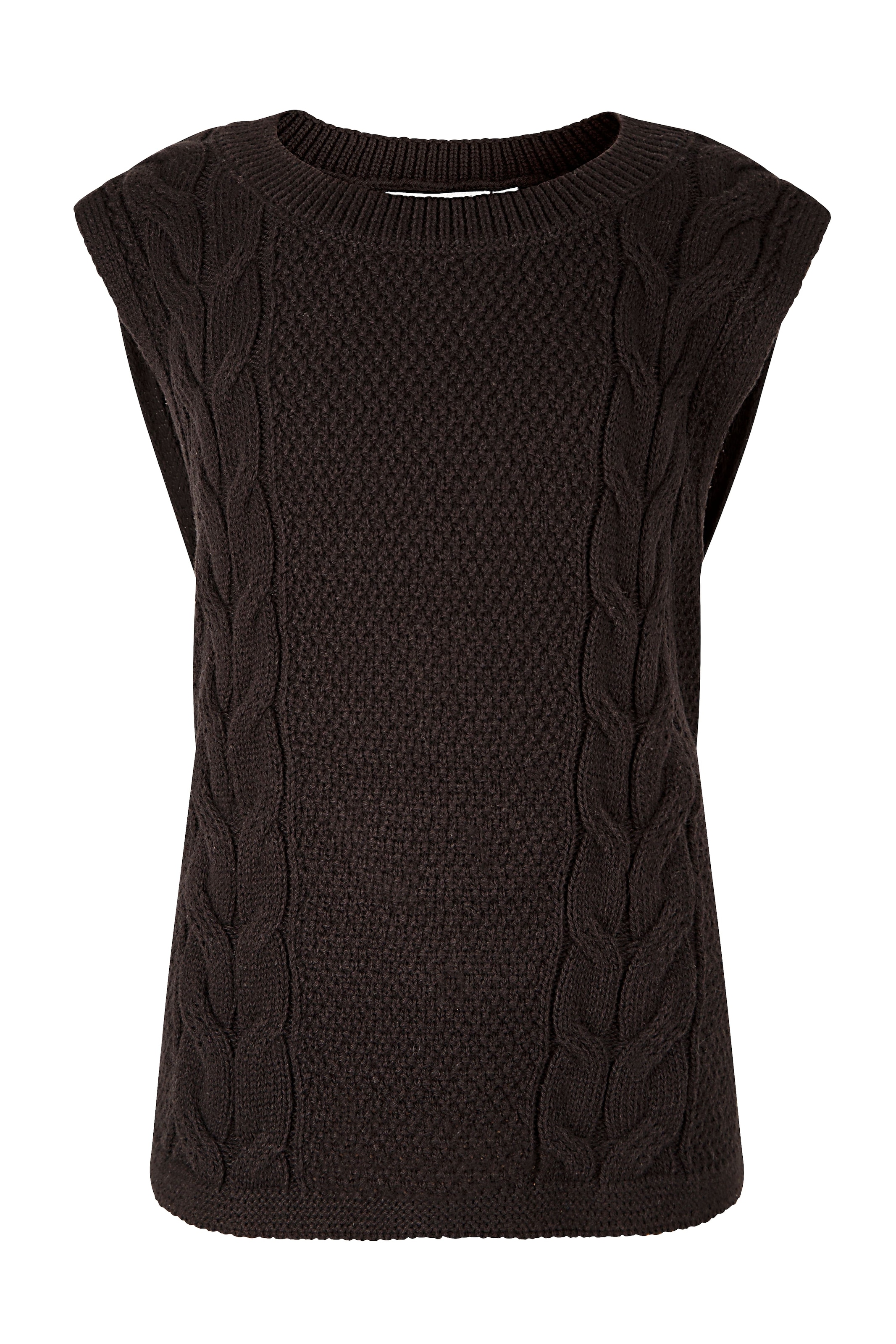 HAPPY GIRLS Jungen Pullunder, schwarz, Gr. 122, Zopfmuster, unifarben, Strick, Obermaterial: 100% Baumwolle, Pullover, mit tollem Zopfdesign im