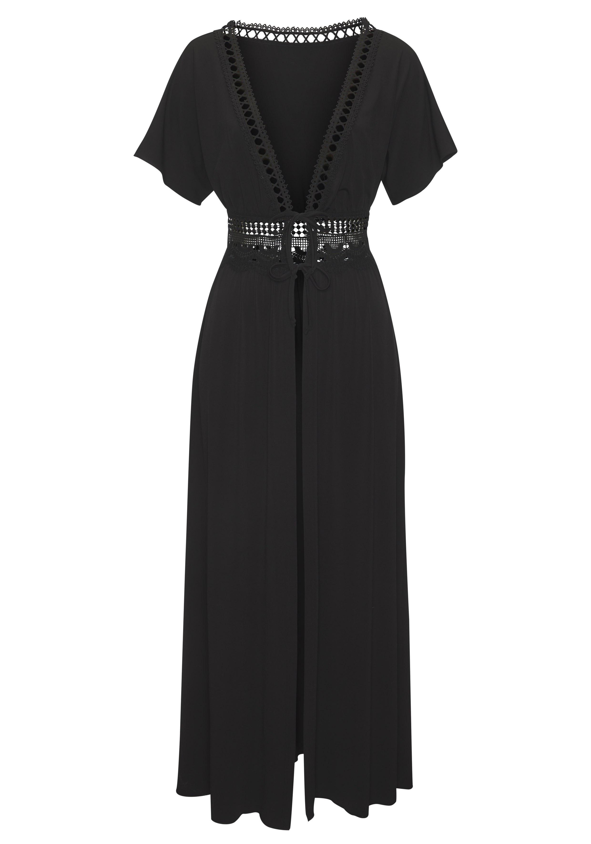 LASCANA Strandkleid, mit Spitzeneinsätzen, bügelfreie Qualität günstig online kaufen