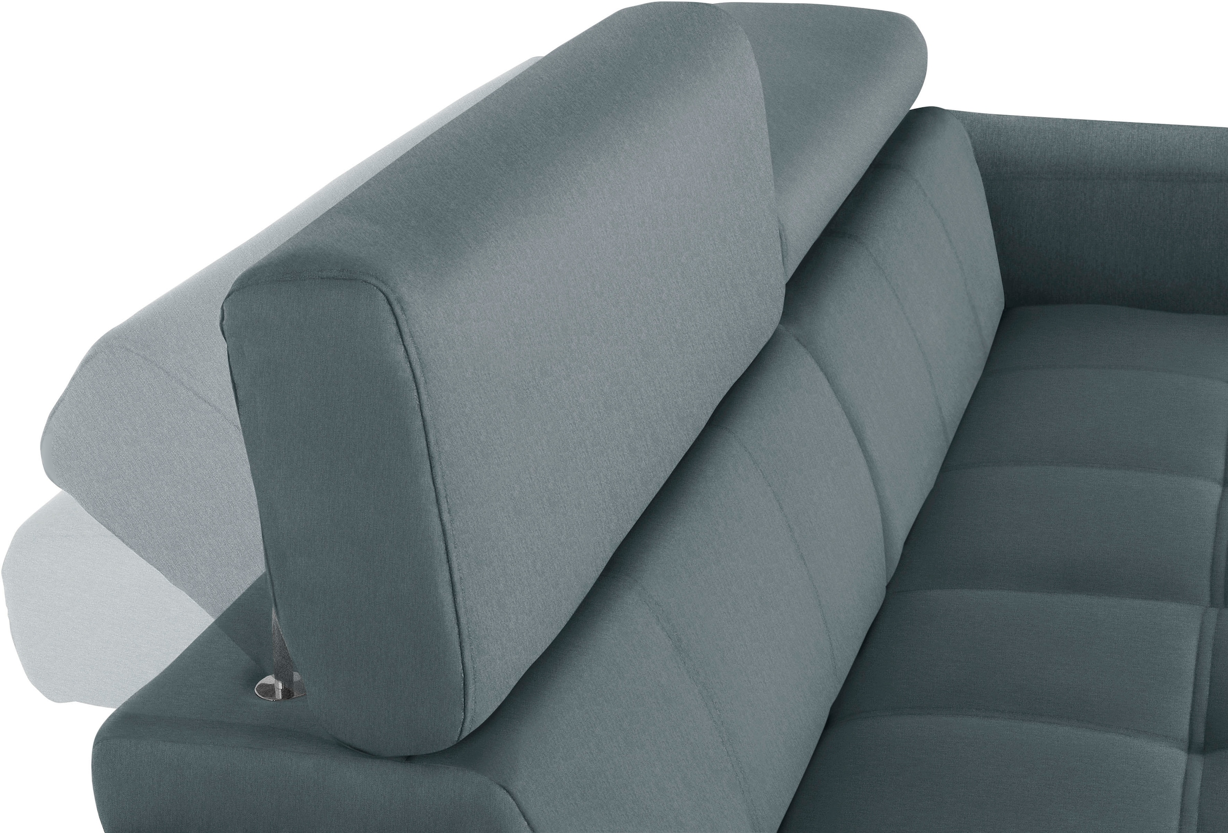 DOMO collection 2-Sitzer »Cunelli zeitlos und elegant, moderne Sitznähte als Designelement,«, wahlweise mit 6-fach verstellbaren Kopfteilen, fester Sitzkomfort