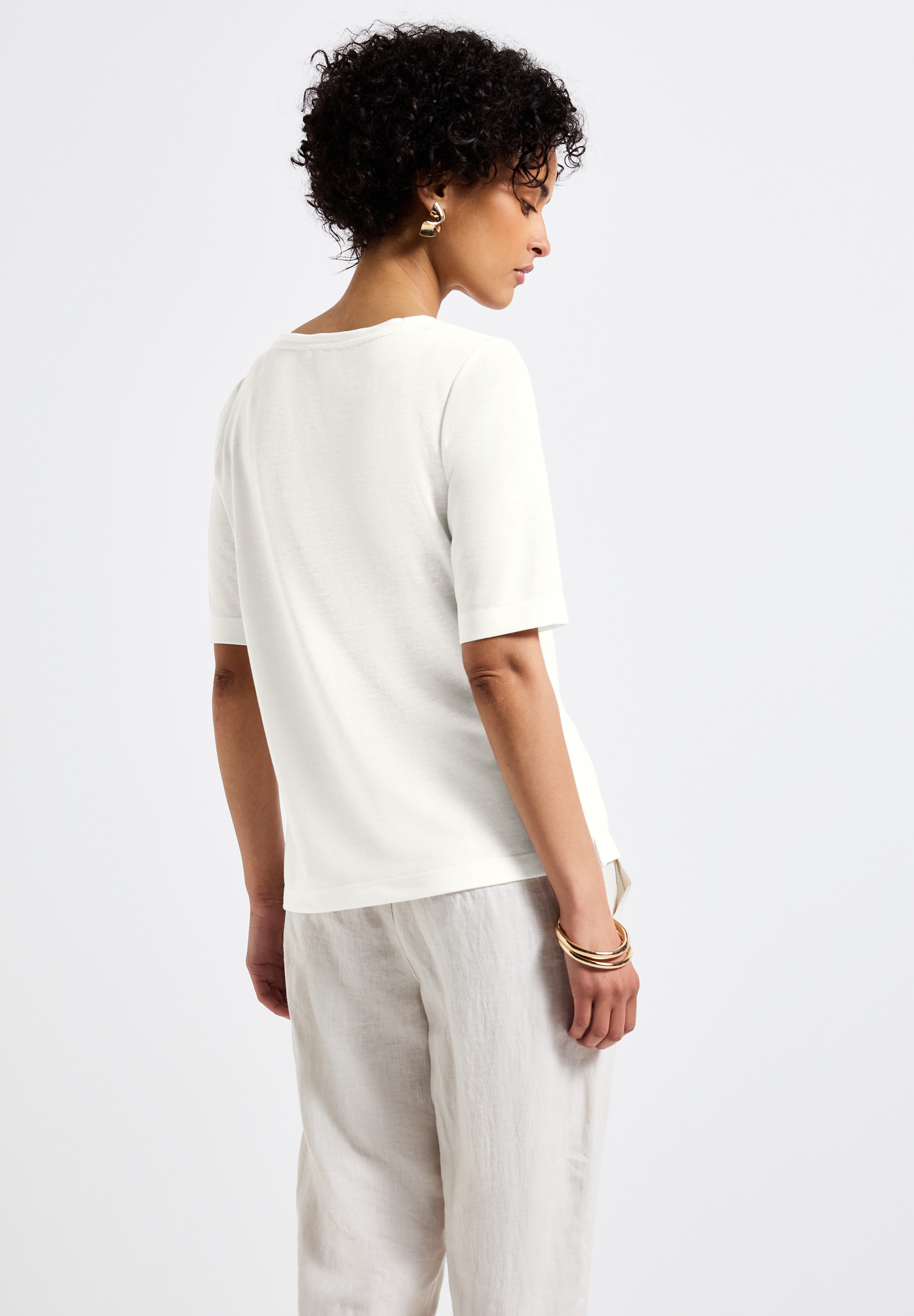 STREET ONE Rundhalsshirt, mit Rundhalsausschnitt