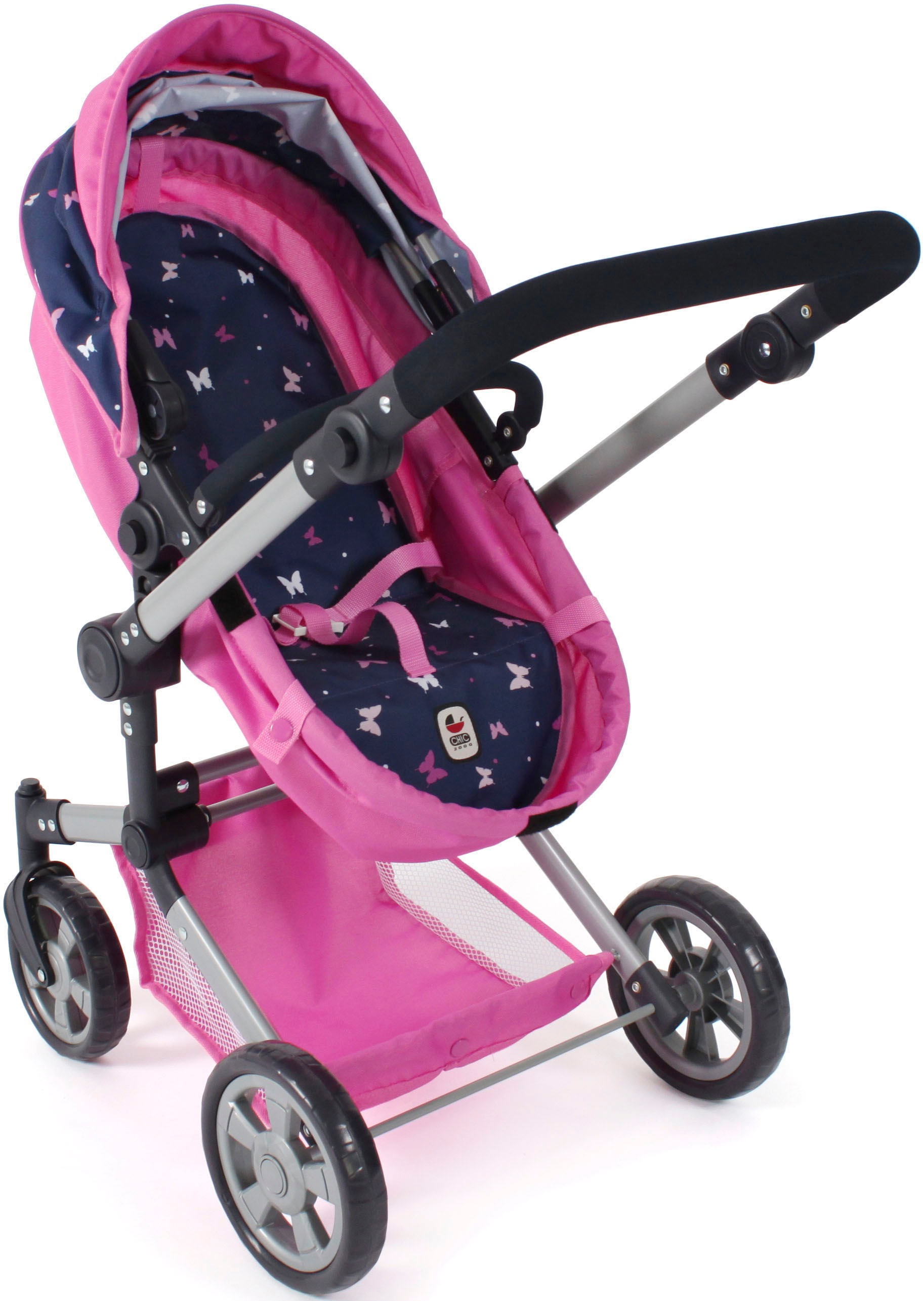 CHIC2000 Kombi-Puppenwagen »Linus, Butterfly, rosa«, (Set)
