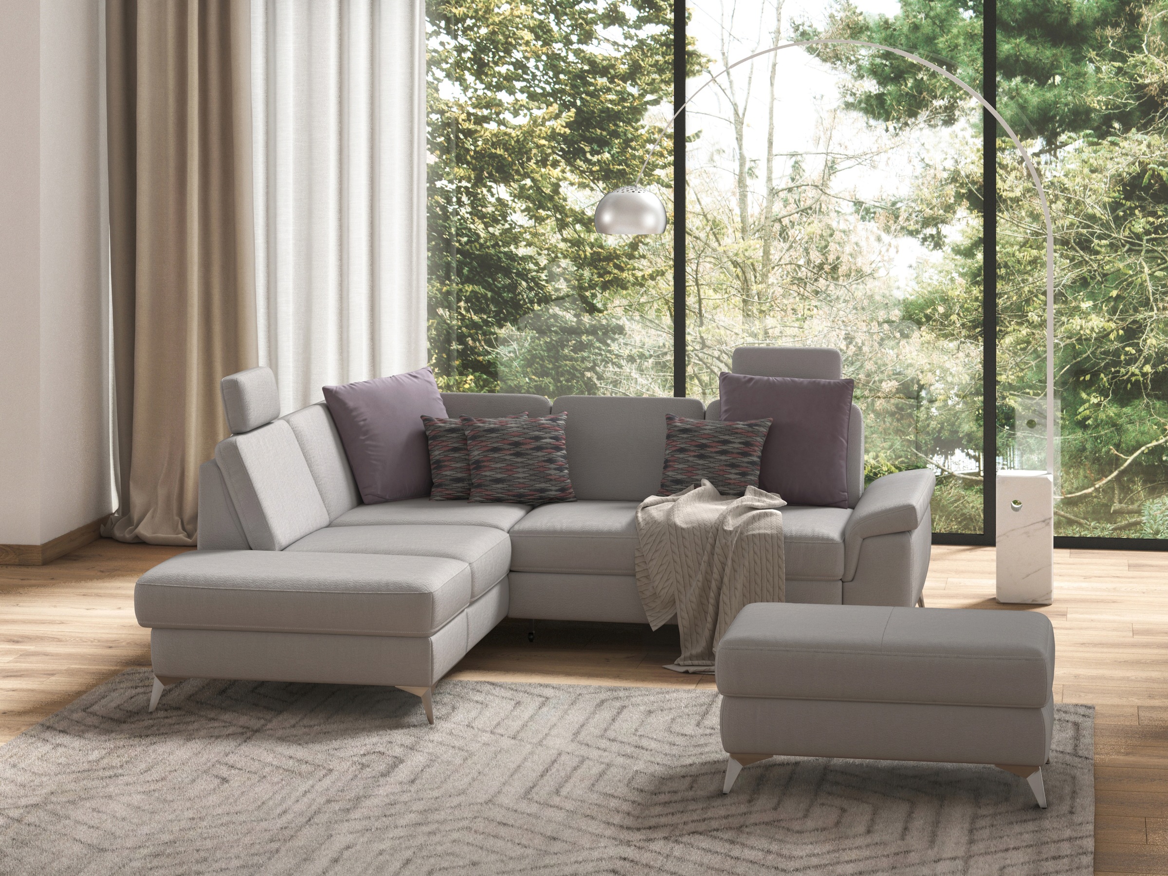 sit&more Ecksofa "Padua L-Form", inklusive Sitztiefenverstellung, Armteilfu günstig online kaufen
