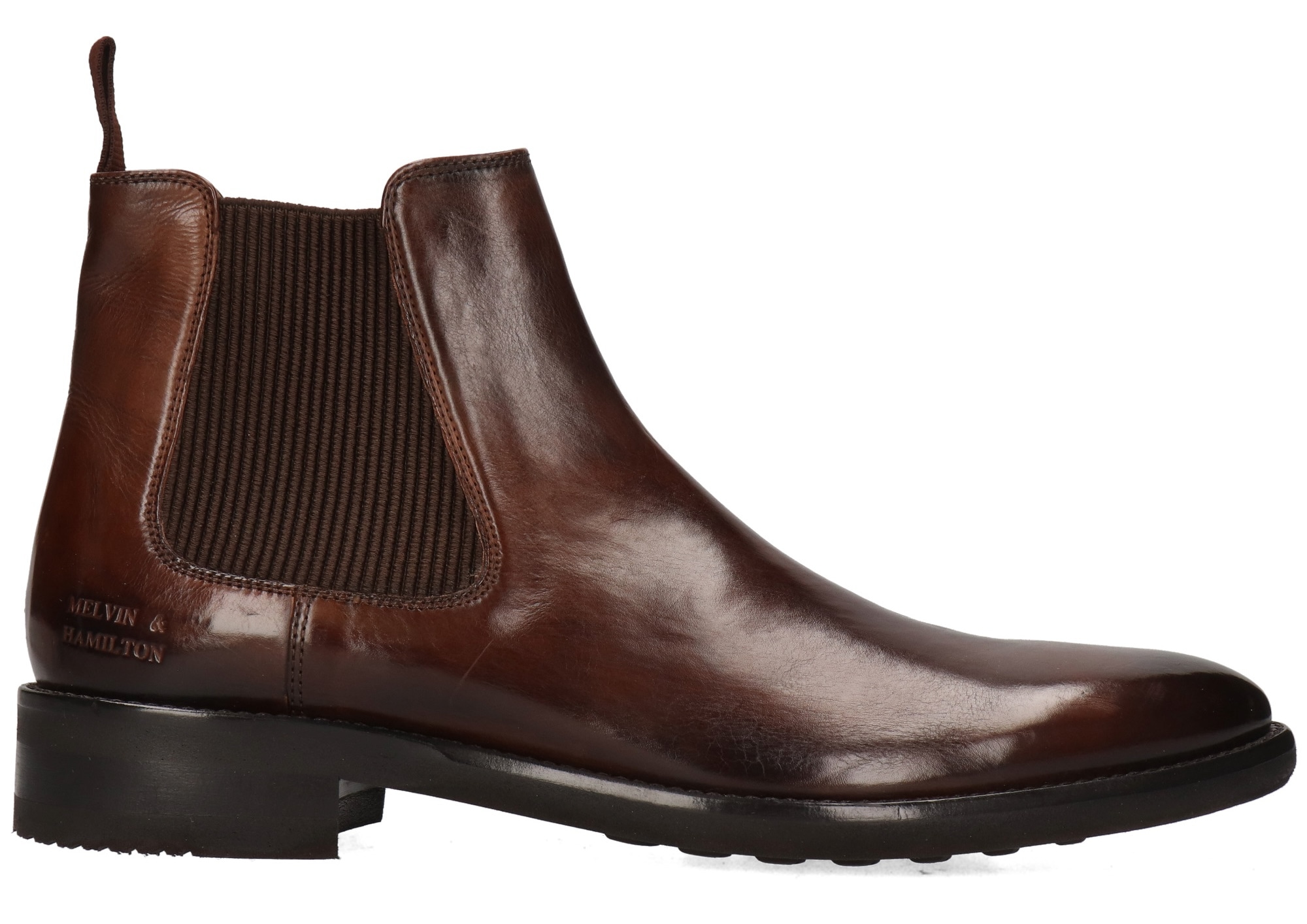 Melvin & Hamilton Chelseaboots »Clint 7 - vegetabil gegerbt«, Business Schuh, Anzugschuh, Stiefelette mit Blockabsatz