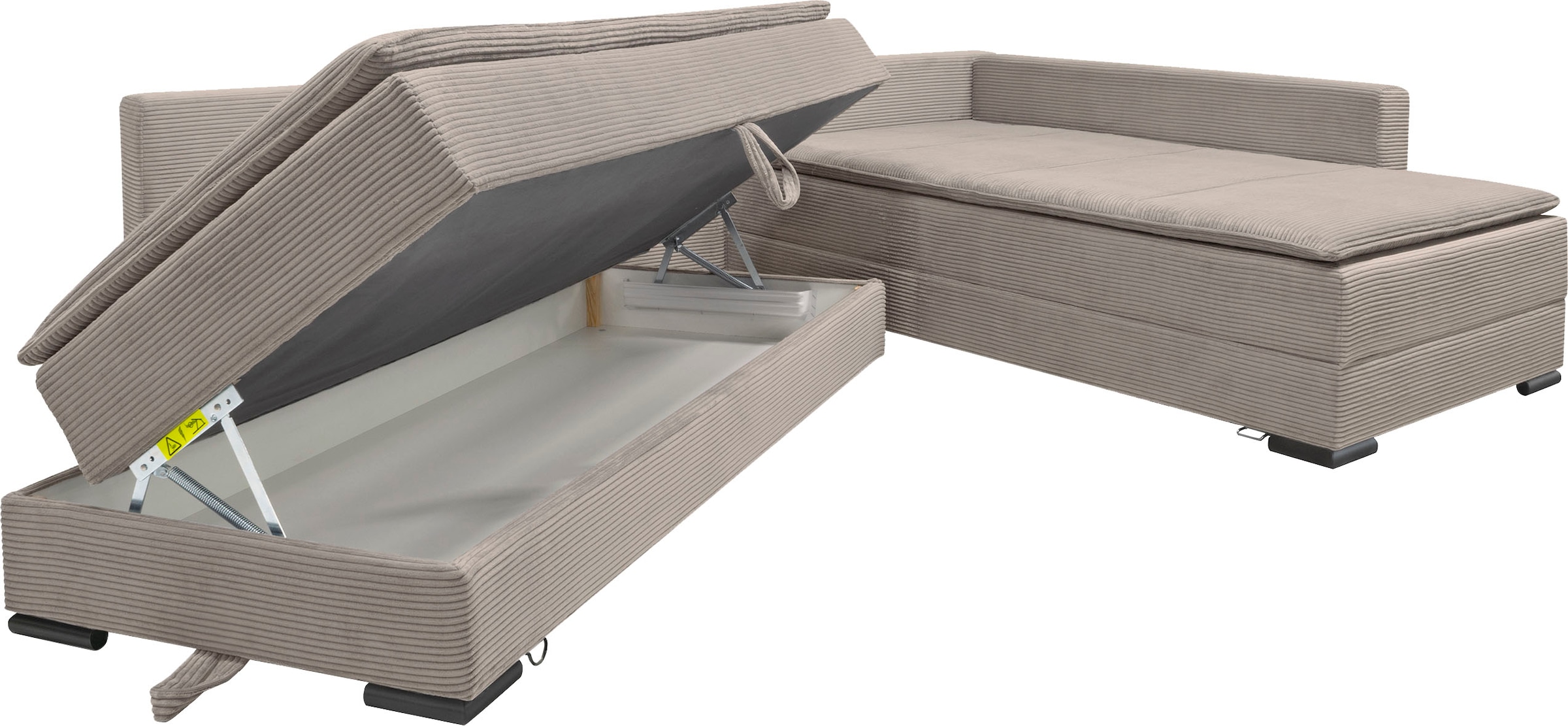 INOSIGN Ecksofa, inklusive Bettfunktion und Bettkasten