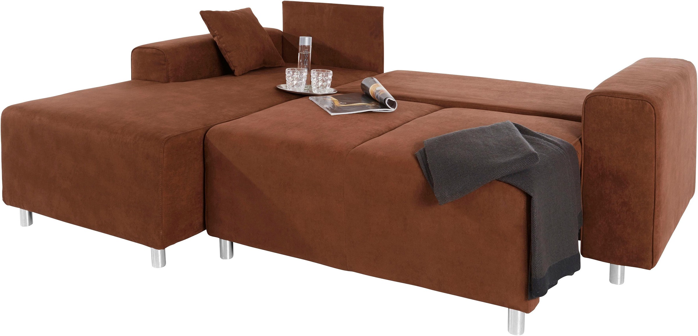 Thumbnail - Home affaire Ecksofa "Györ" L-Form, wahlweise mit Bettfunktion und Bettkasten incl. 2 Zierkissen