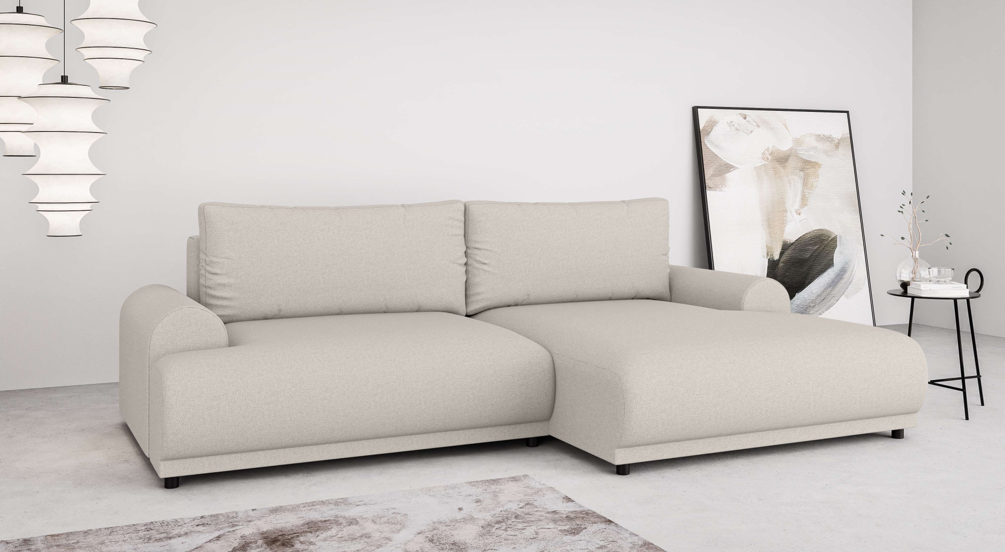 Home affaire Ecksofa "Marsby, mit Bettfunktion und Bettkasten, Maße: B/H/T günstig online kaufen