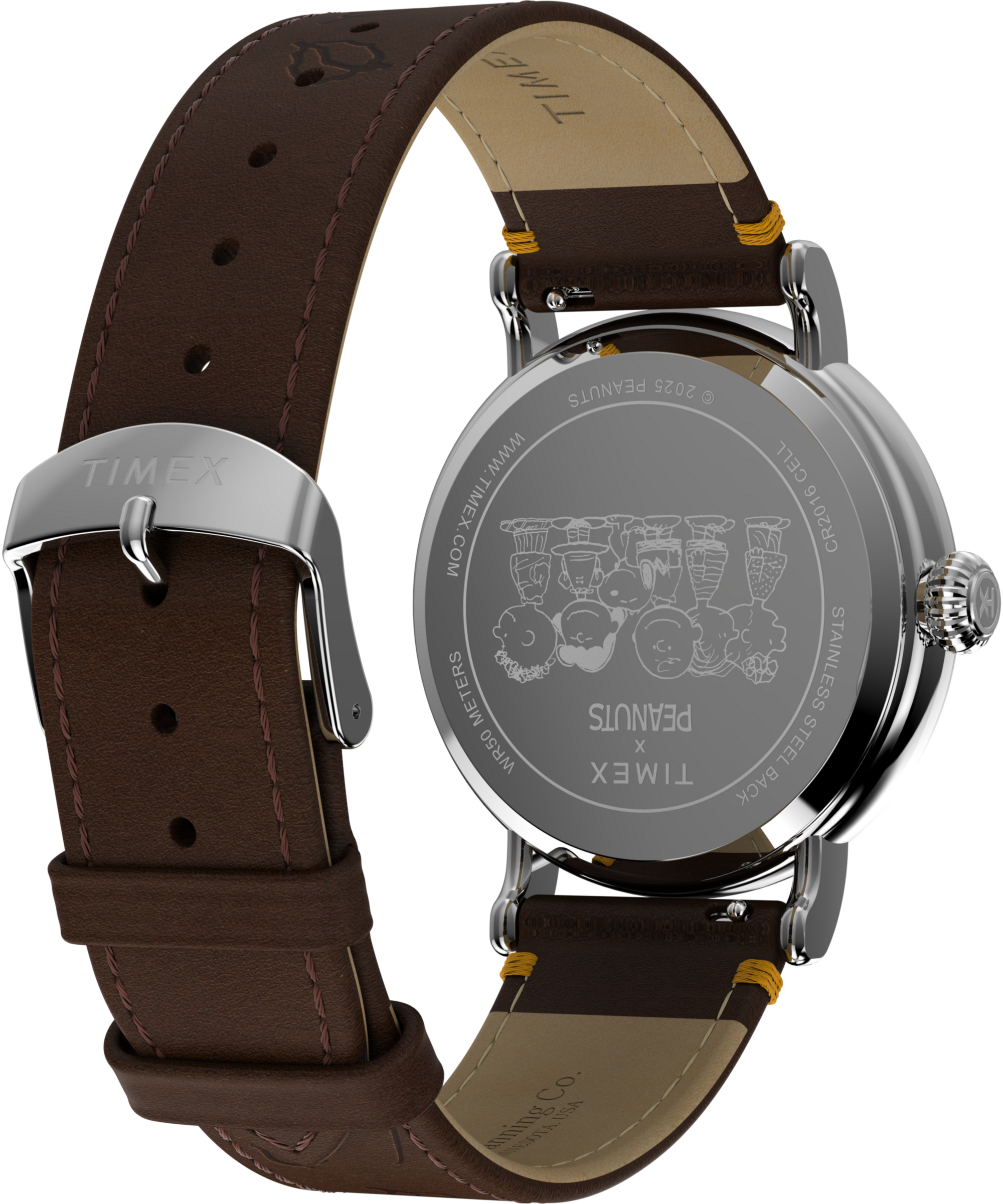 Timex Quarzuhr »TIMEX x PEANUTS TIMEX WATERBURY«, Armbanduhr, Herrenuhr, Damenuhr, Lederarmband, Leuchtzeiger
