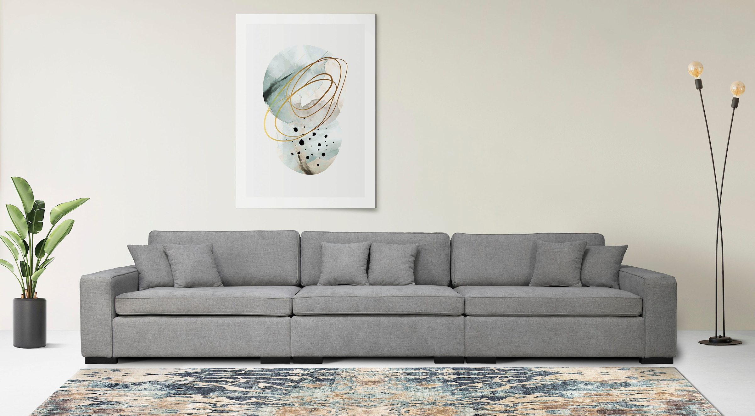 Home affaire 3-Sitzer "Skara", Lounge-Sofa mit Federkernpolsterung, in viel günstig online kaufen