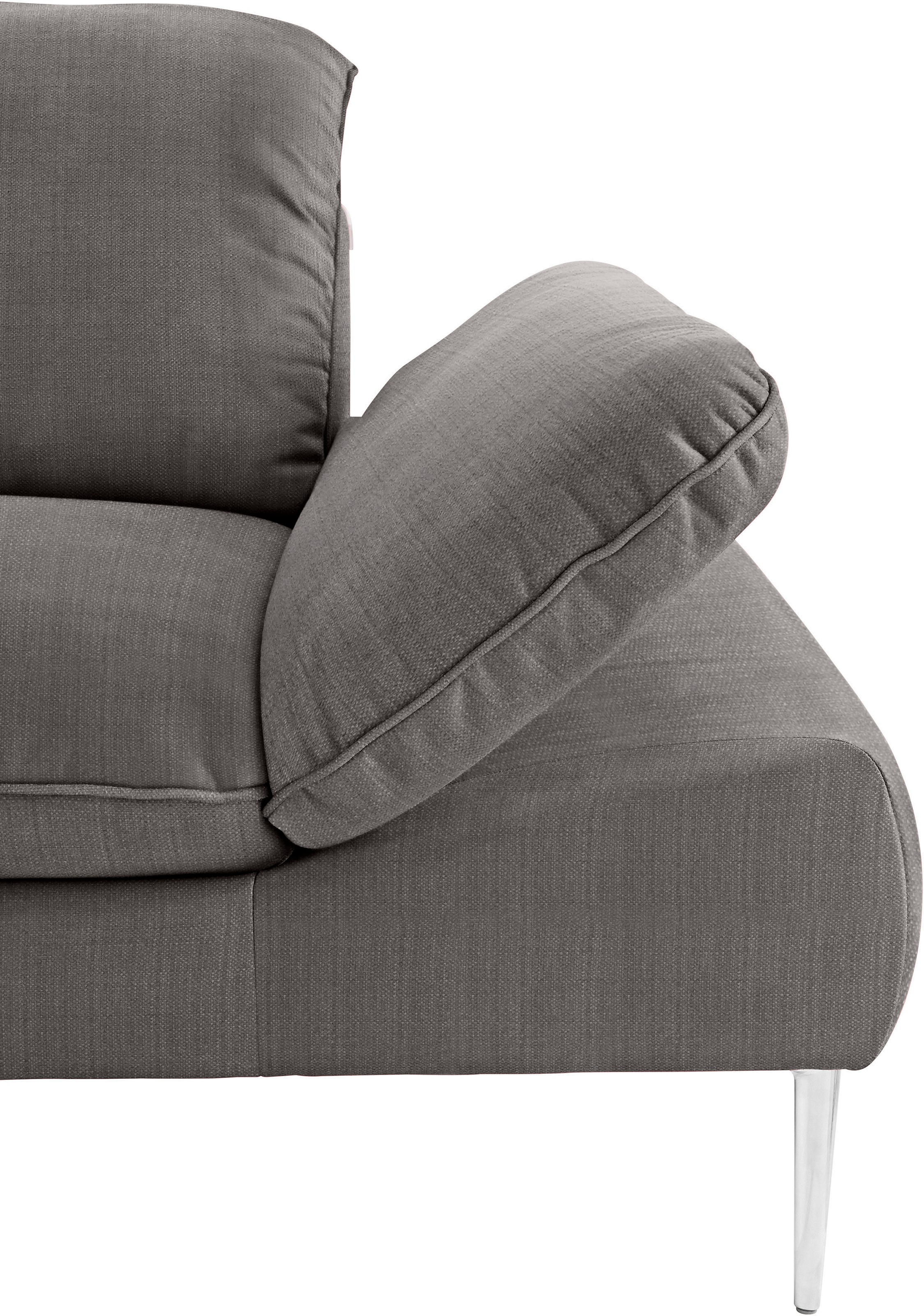 W.SCHILLIG Ecksofa »enjoy&MORE, Designsofa, bequem, zeitlos und elegant, L-Form«, mit Sitztiefenverstellung, Füße Chrom glänzend, Breite 340 cm