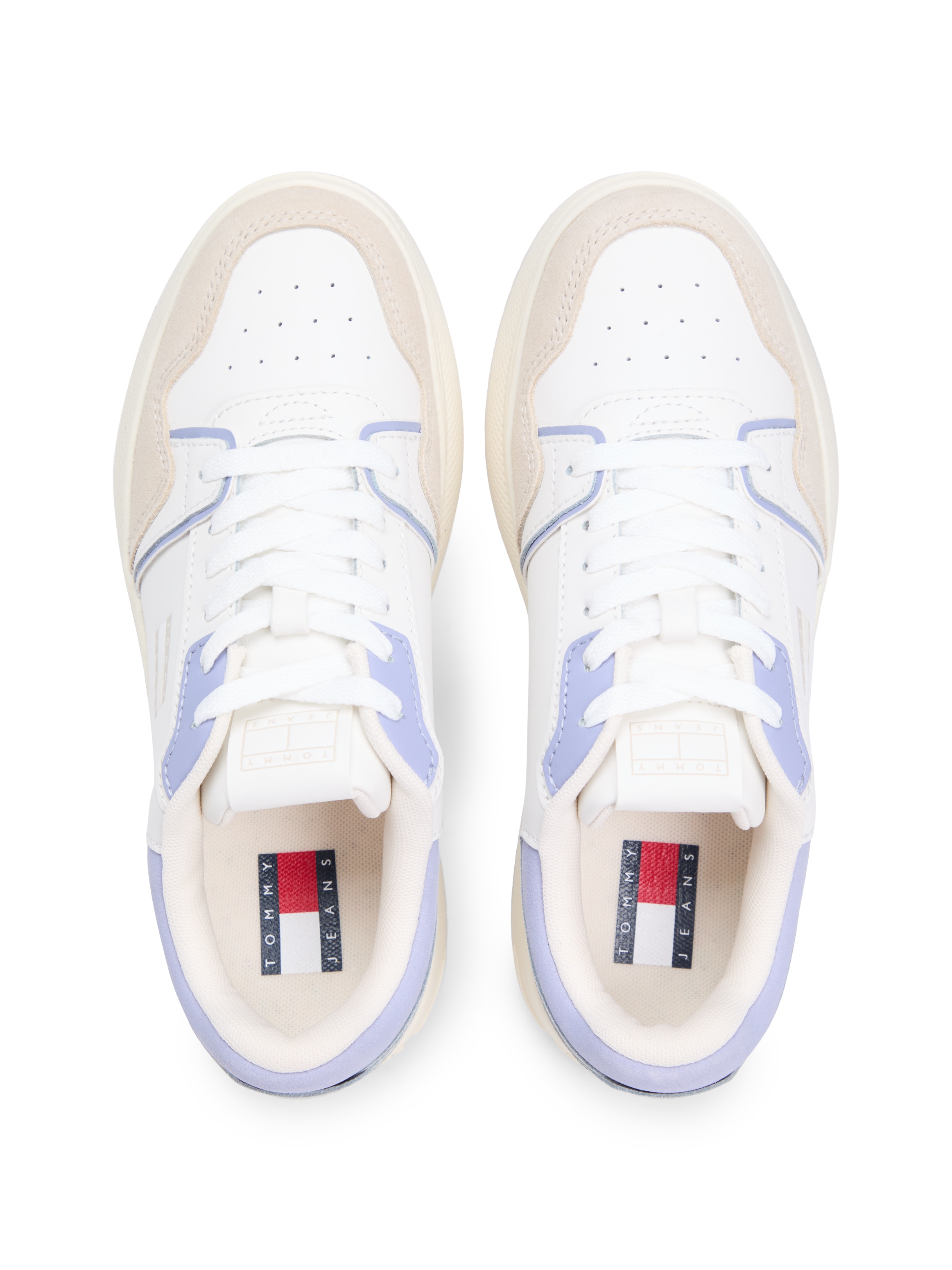 Tommy Jeans Plateausneaker »TJW RETRO BASKET FLATFORM«  , Freizeitschuh, Halbschuh, Schnürschuh mit Kontrastbesätzen