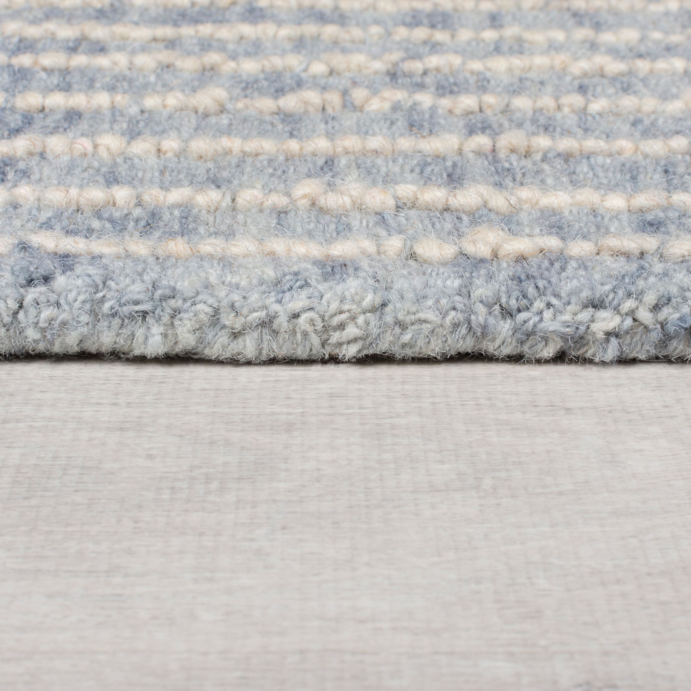 Wollteppich FLAIR RUGS "Abstract Check", blau, B:80cm H:5mm L:150cm, Wolle, Teppiche, Wolle, Teppich, Wohnzimmer, Schlafzimmer, Esszimmer 3