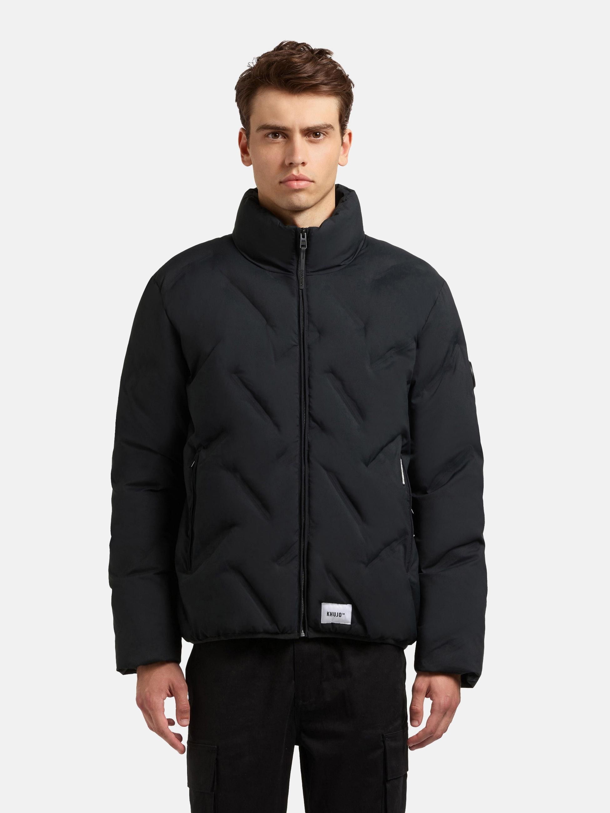 khujo Steppjacke "Clover" ohne Kapuze Herren Winterjacke mit auffälliger Steppung