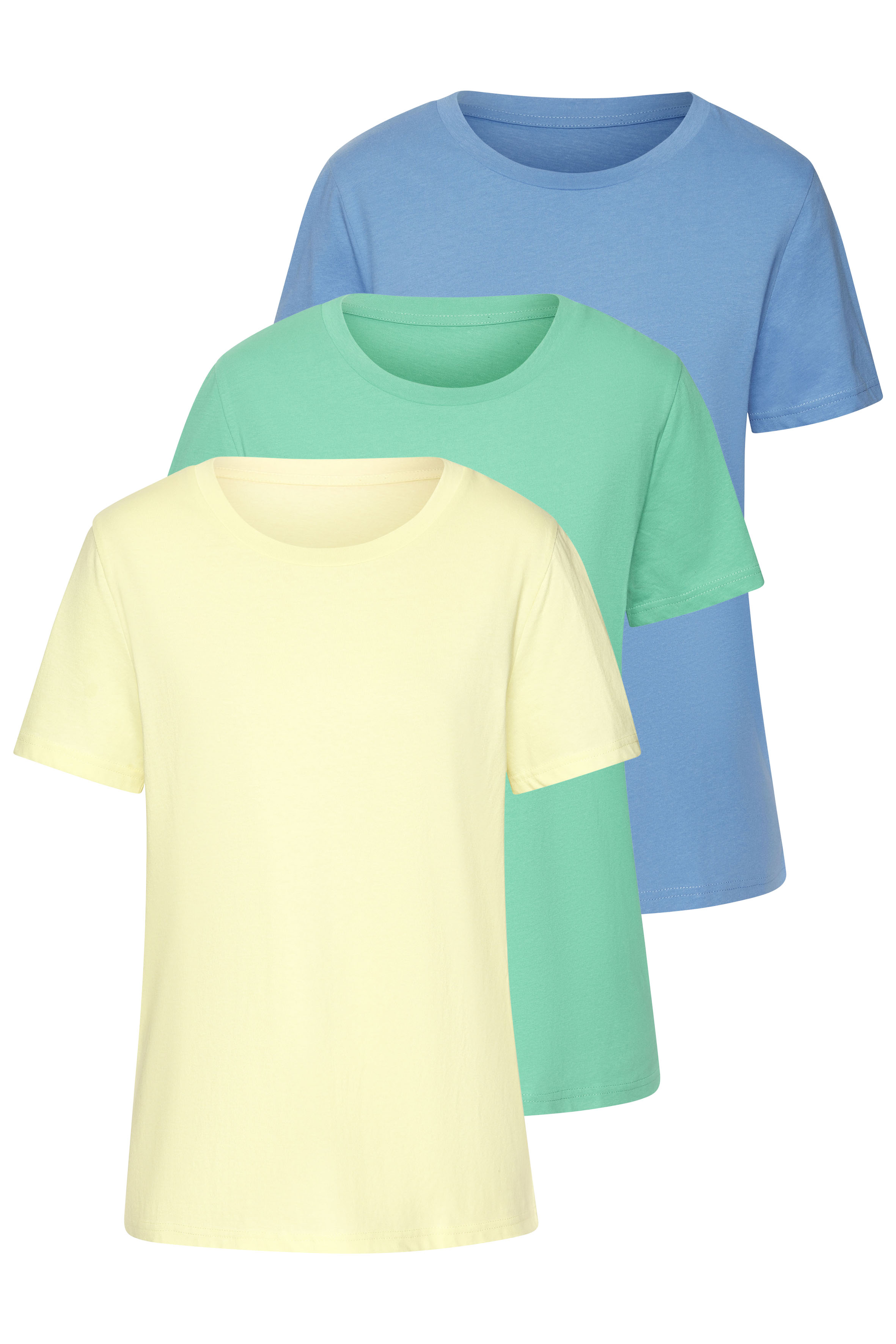 Beachtime by Lascana T-Shirt "mit modischem Schlitz am Saum" 3er-Pack, aus Baumwoll-Qualität