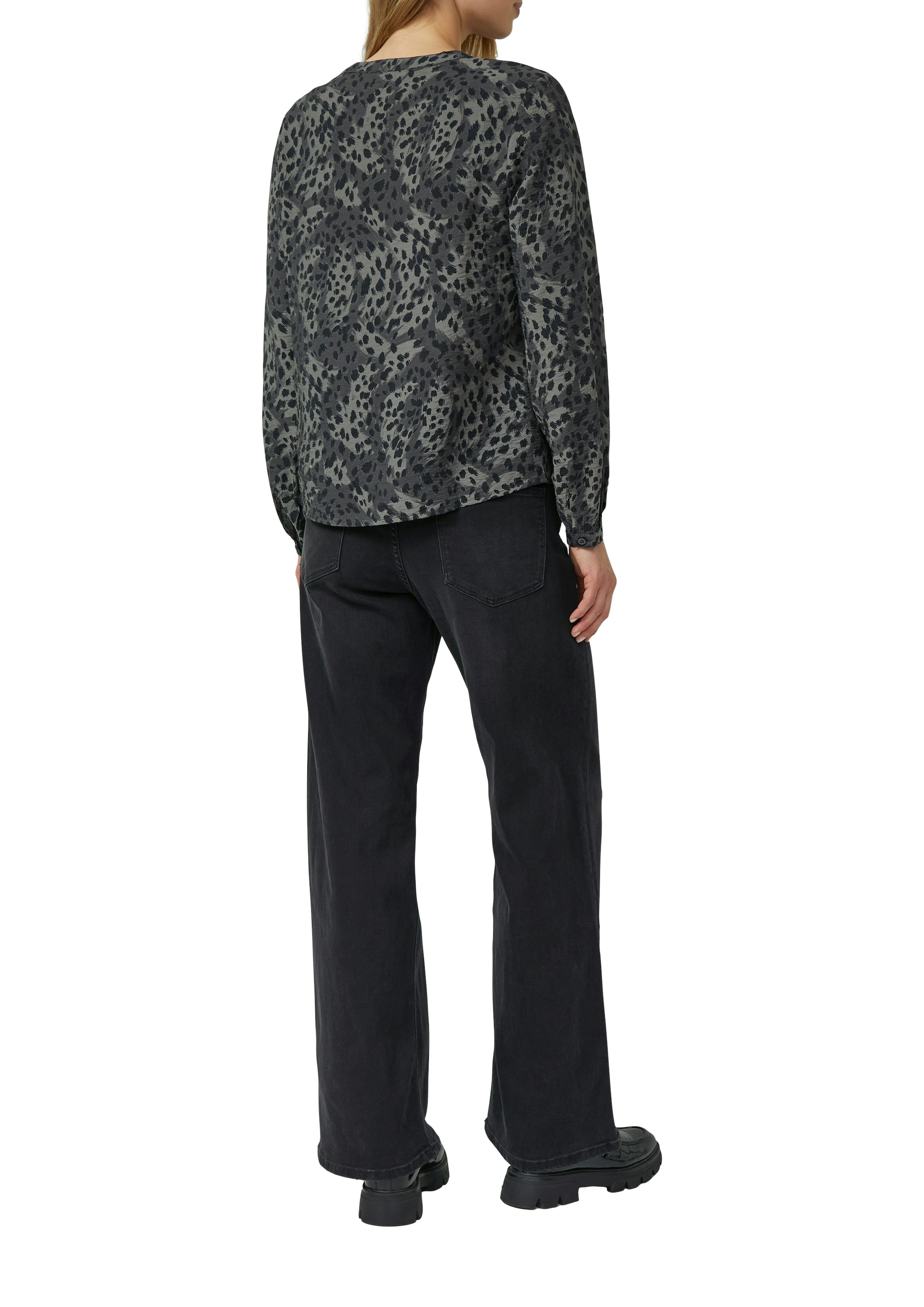 s.Oliver Langarmbluse mit All-Over Leo Print